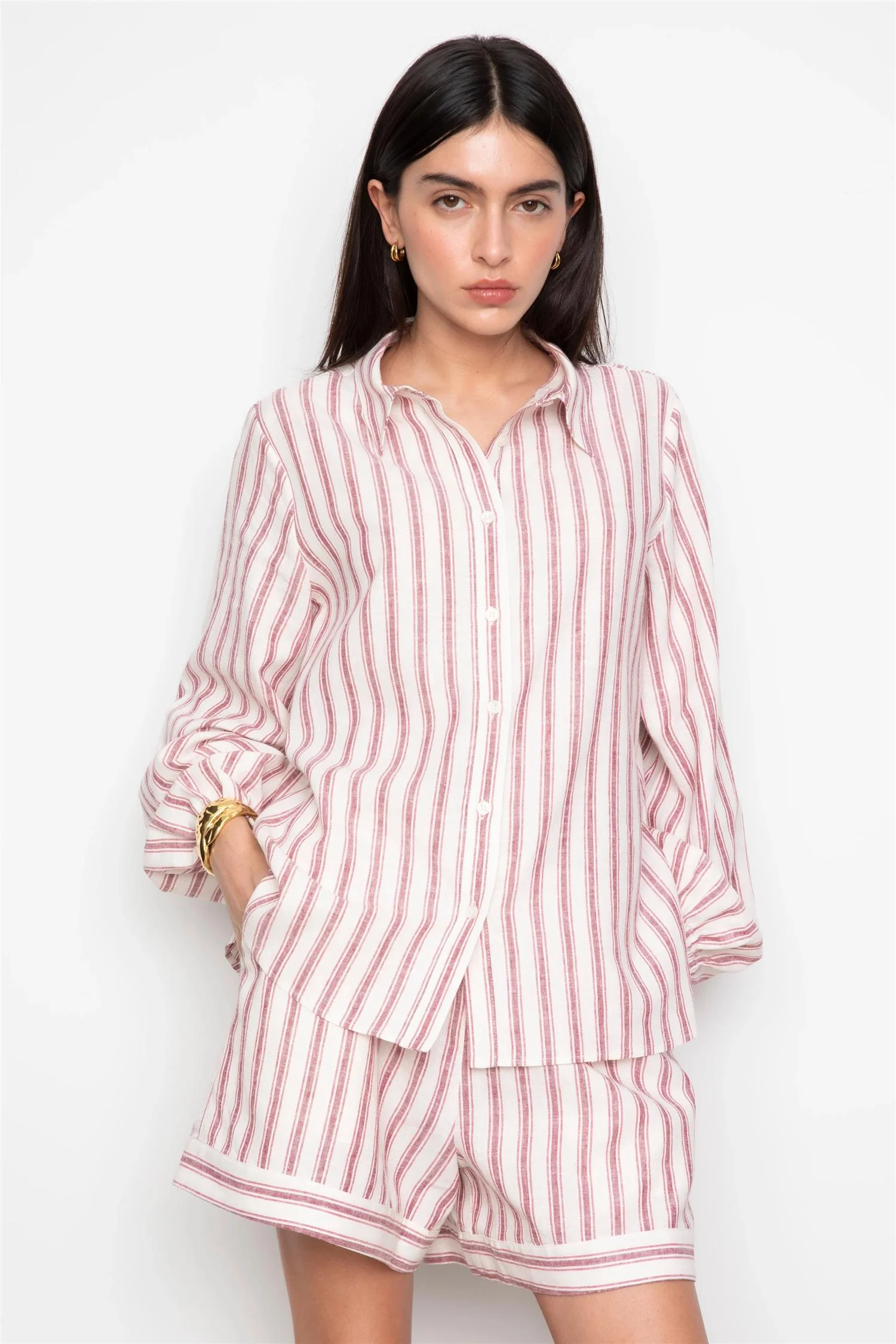 Lilia Shorts  Berry Stripe - Image 4