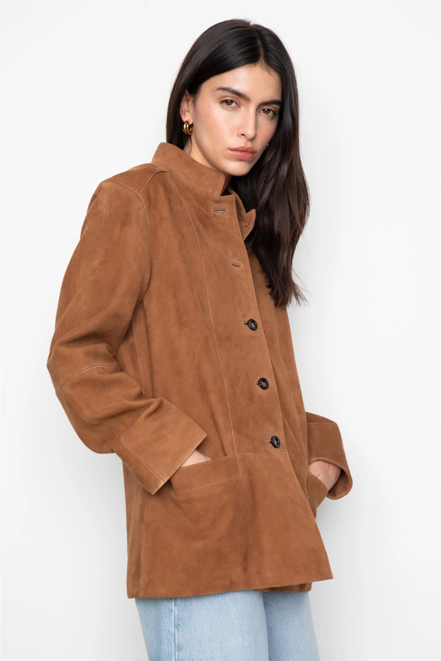 Lauren Leather Jacket  Camel Suede - Image 7