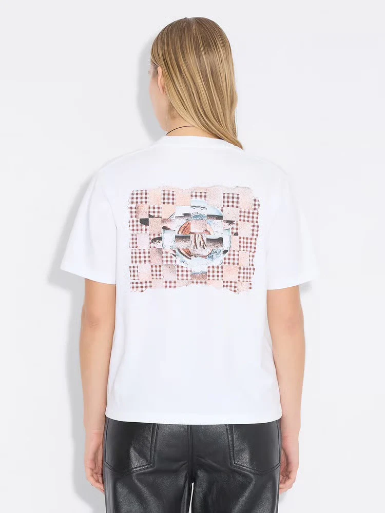 Gingham Tee  White - Image 5