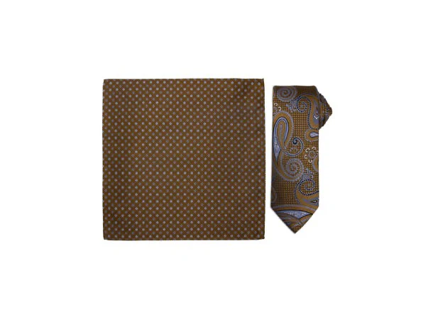 Santi silkeslips m/hanky  Cognac - Image 2