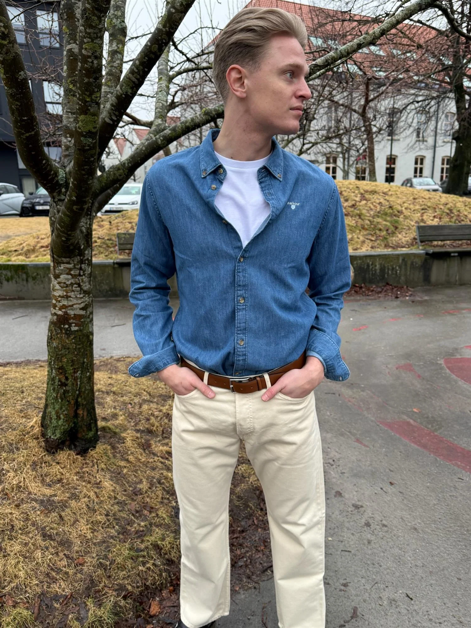 Barbour Crest Shirt Chambray - Image 6
