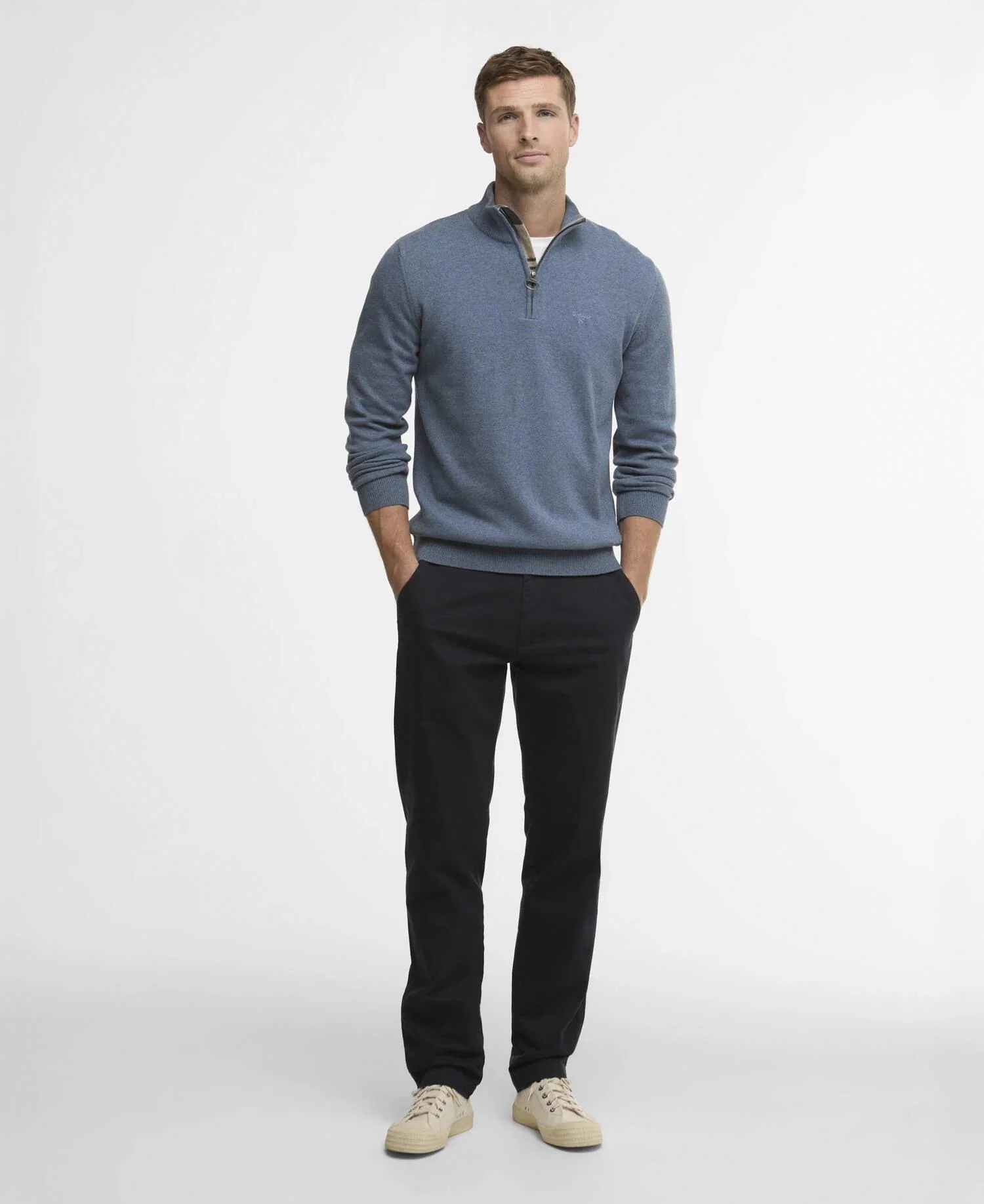 Barbour Cotton HZ Knit  Dusk Blue - Image 2