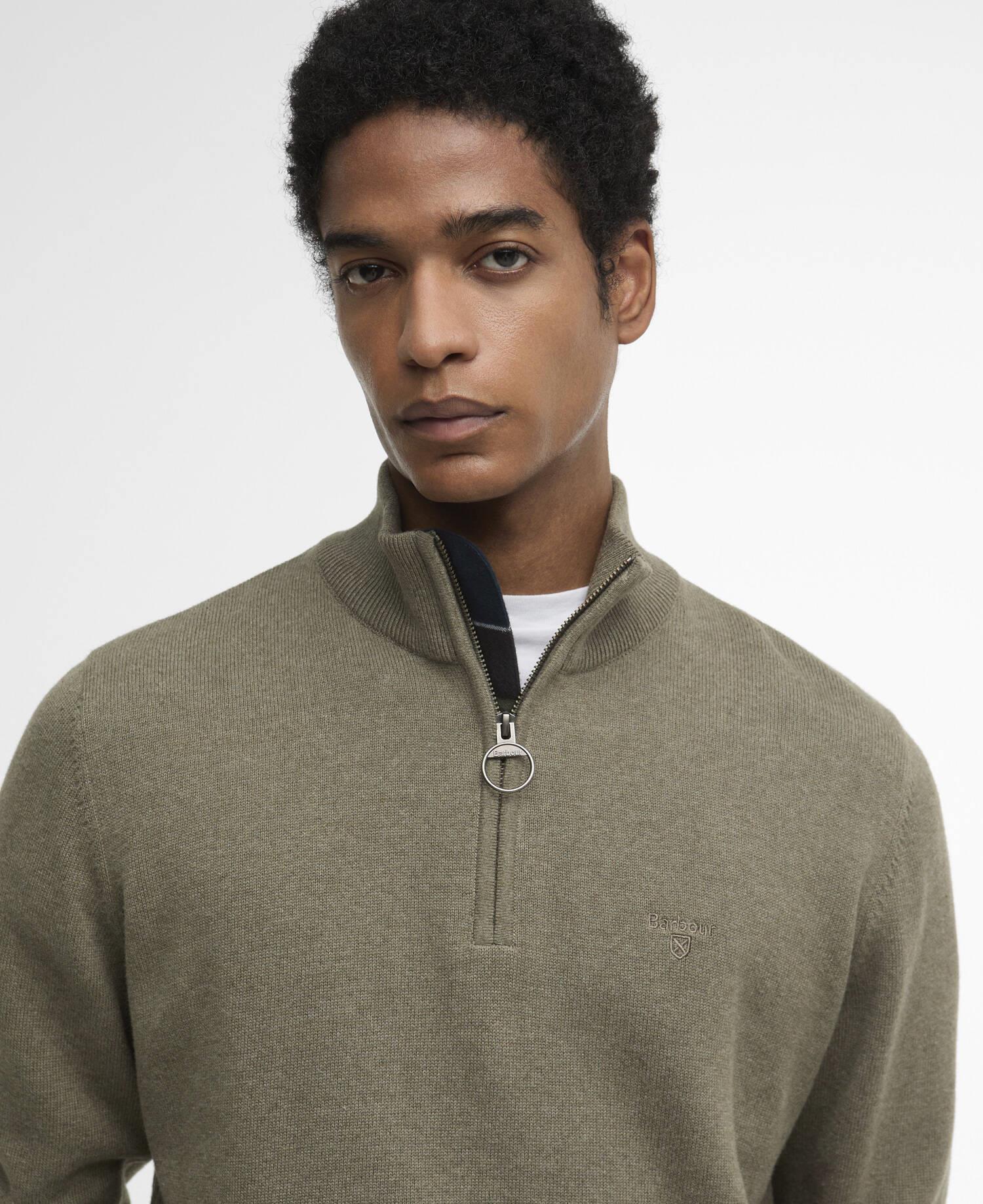 Barbour Cotton HZ Knit  Smokey Olive - Image 3