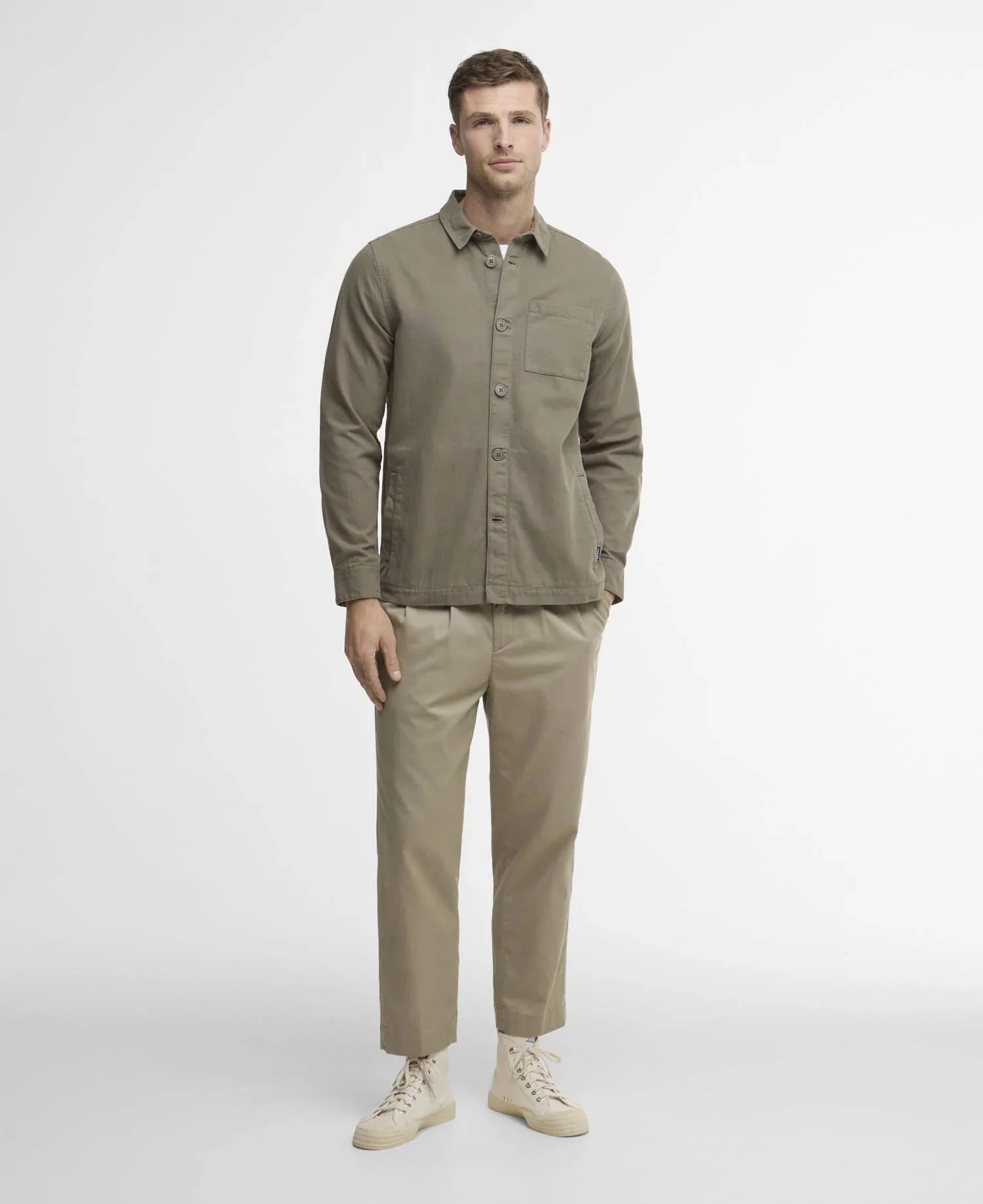 Barbour Washed Oversh  Smokey Olive - Image 5