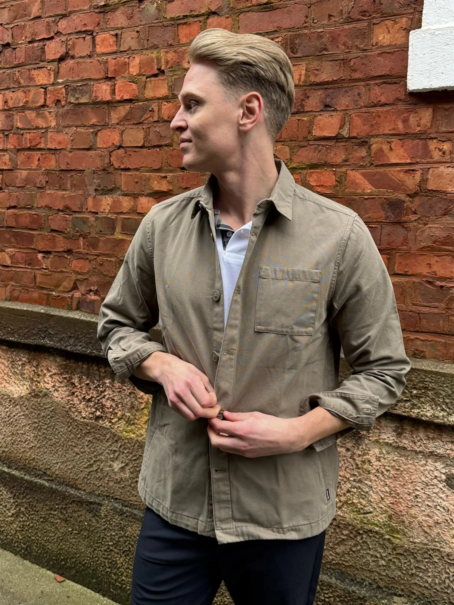 Barbour Washed Oversh  Smokey Olive - Image 6