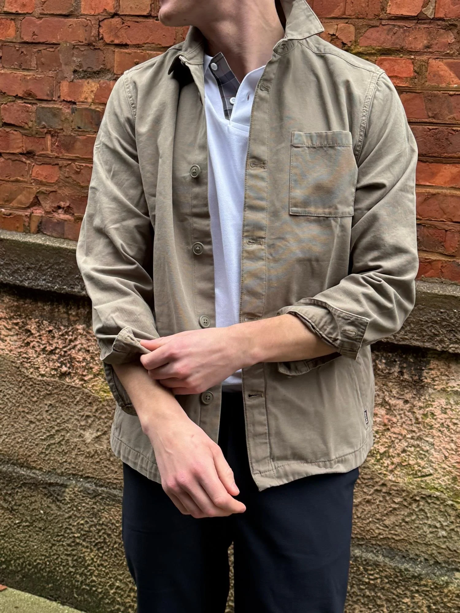Barbour Washed Oversh  Smokey Olive - Image 7