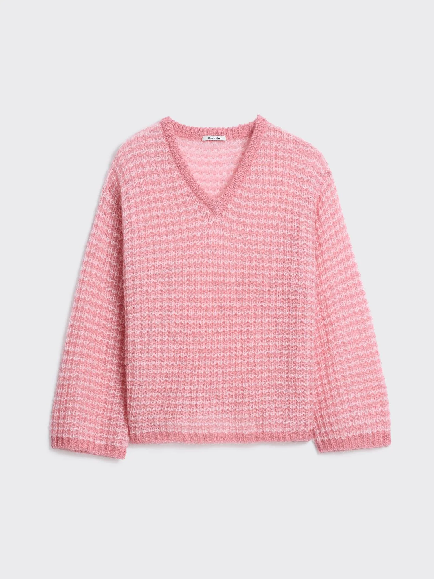 Boxy Mohair V-Neck  Pink Mix