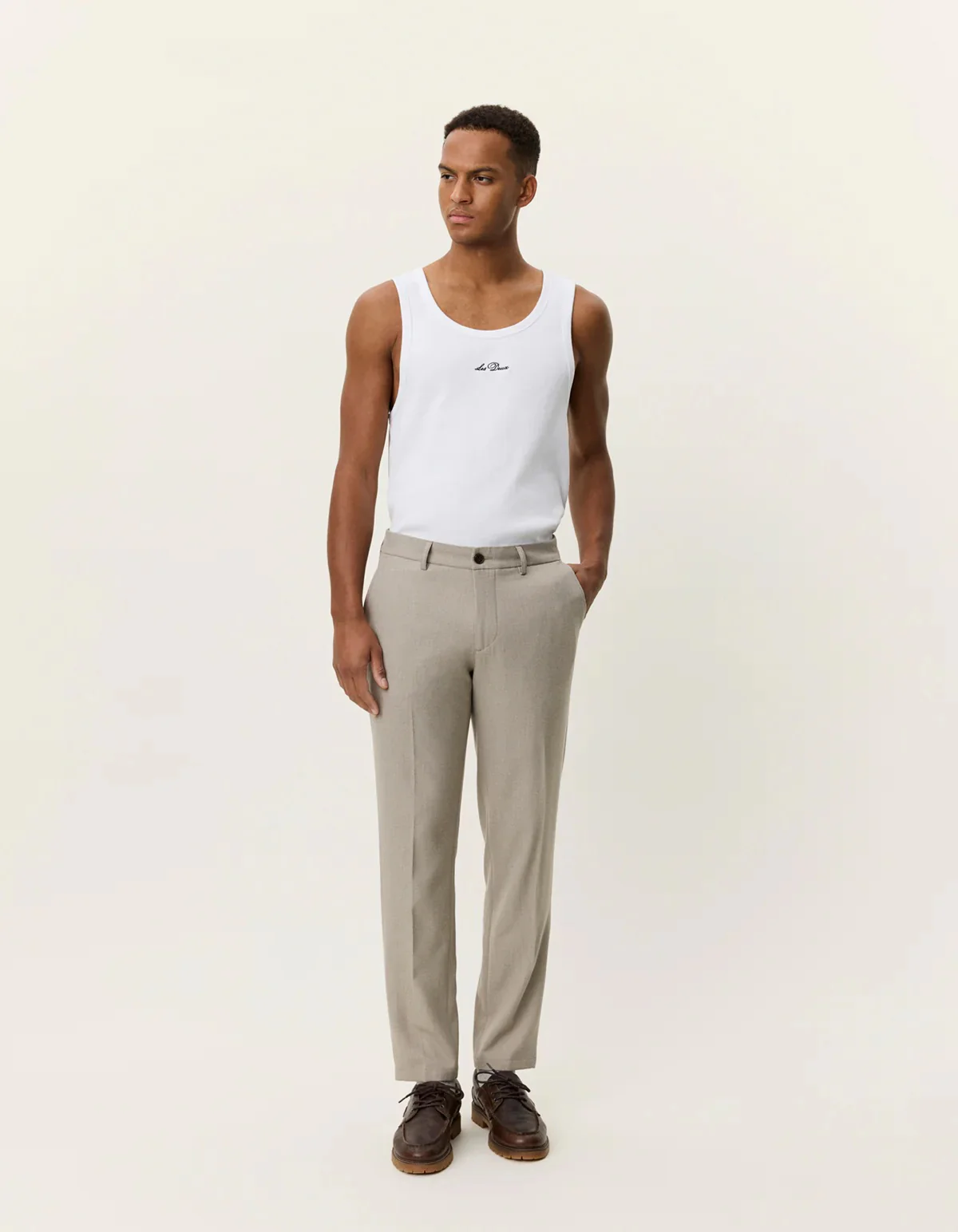 Como Reg Solid Pants  Laurel Oak Sand - Image 3