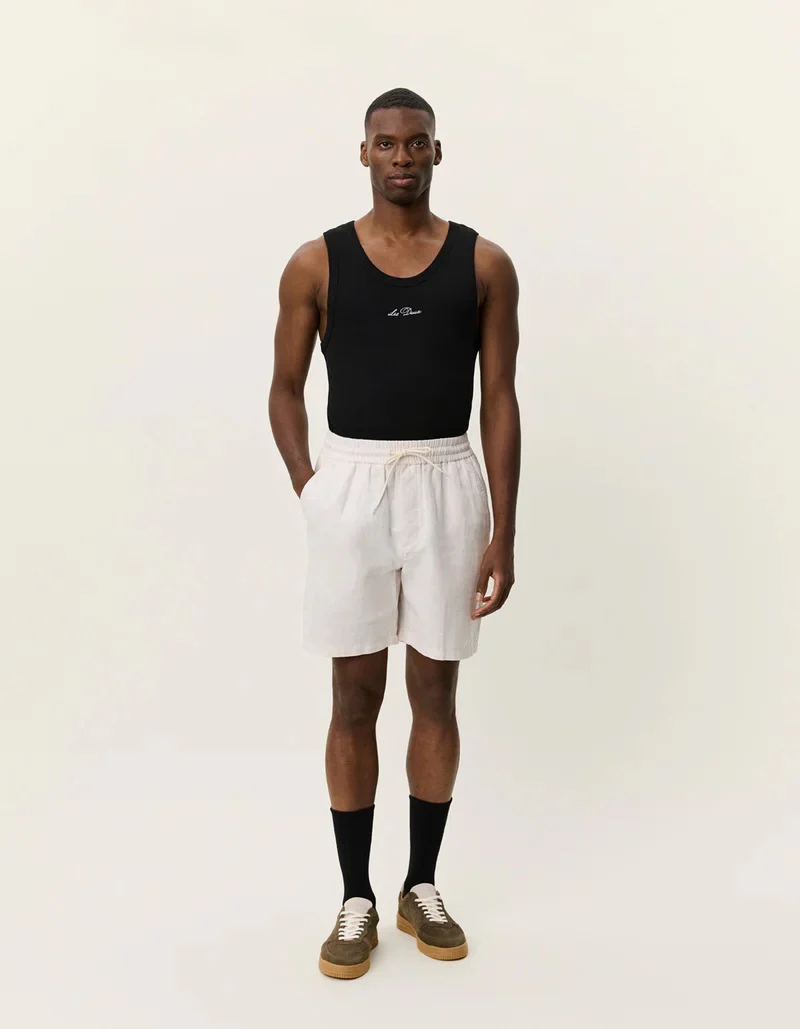 Otto Linen Shorts  Eggnog White - Image 3