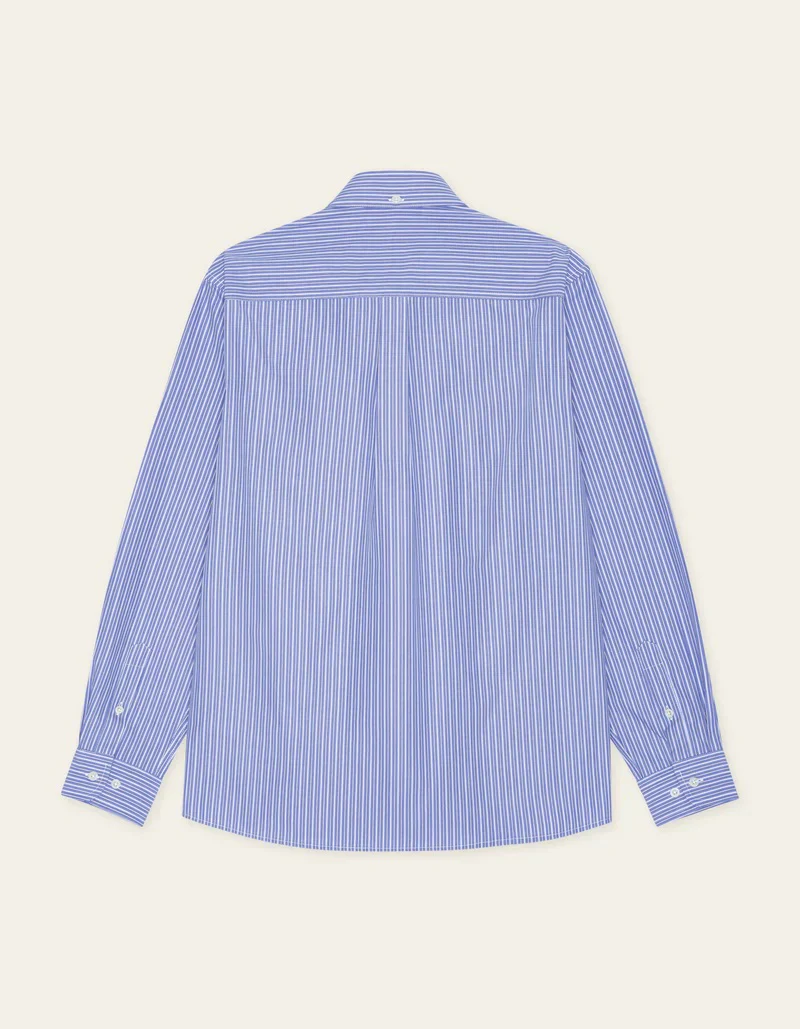 Kent Stripe Poplin Shirt  Blue Fog - Image 2