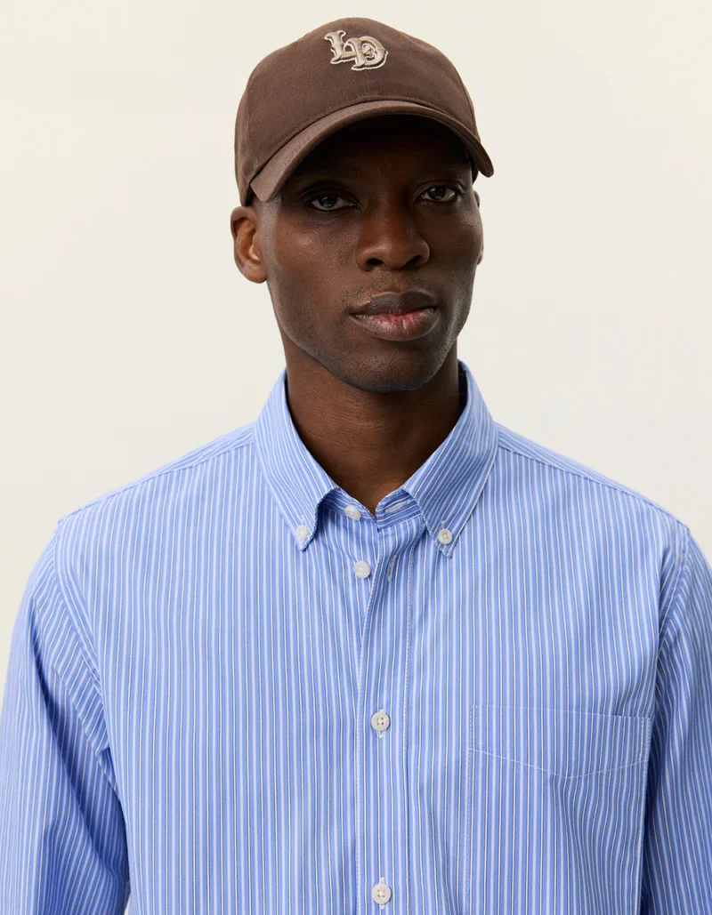 Kent Stripe Poplin Shirt  Blue Fog - Image 6