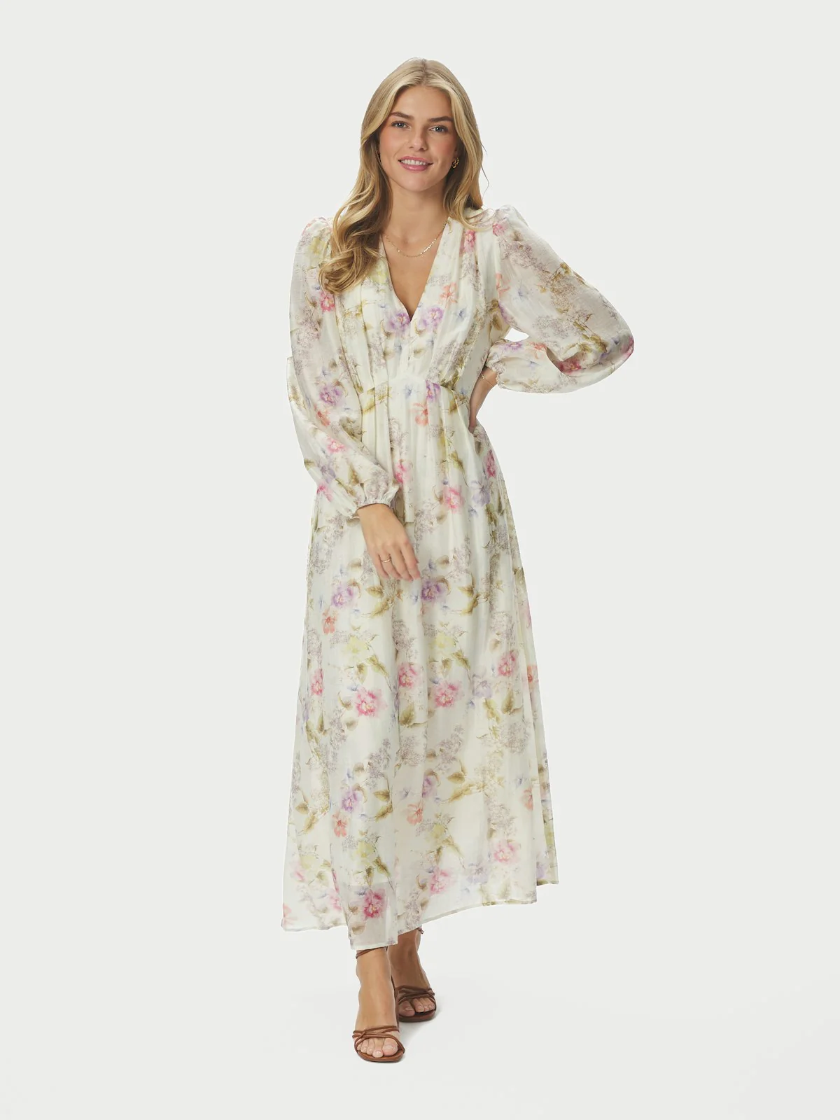 Silfi Vintage Flower Dress  Off White - Image 5