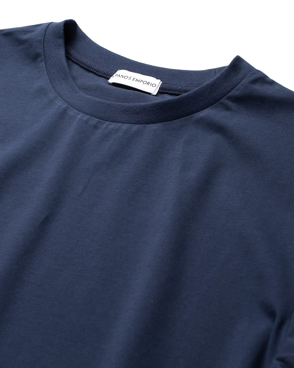 Organic Cotton Crew Tee  Navy - Image 3