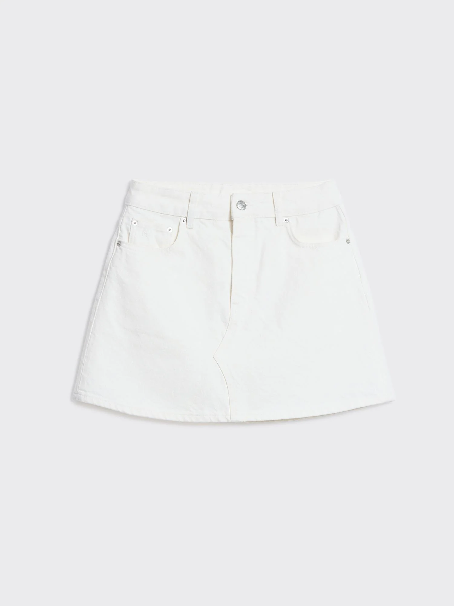 Denim Mini Skirt  White