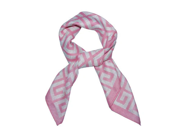 Skjerf m/mønster 65*65 Rosa