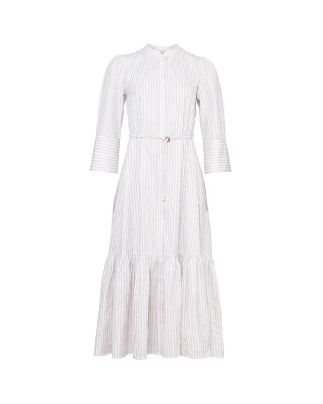 Seersucker Button-Down Dress  Khaki Stripe - Image 2
