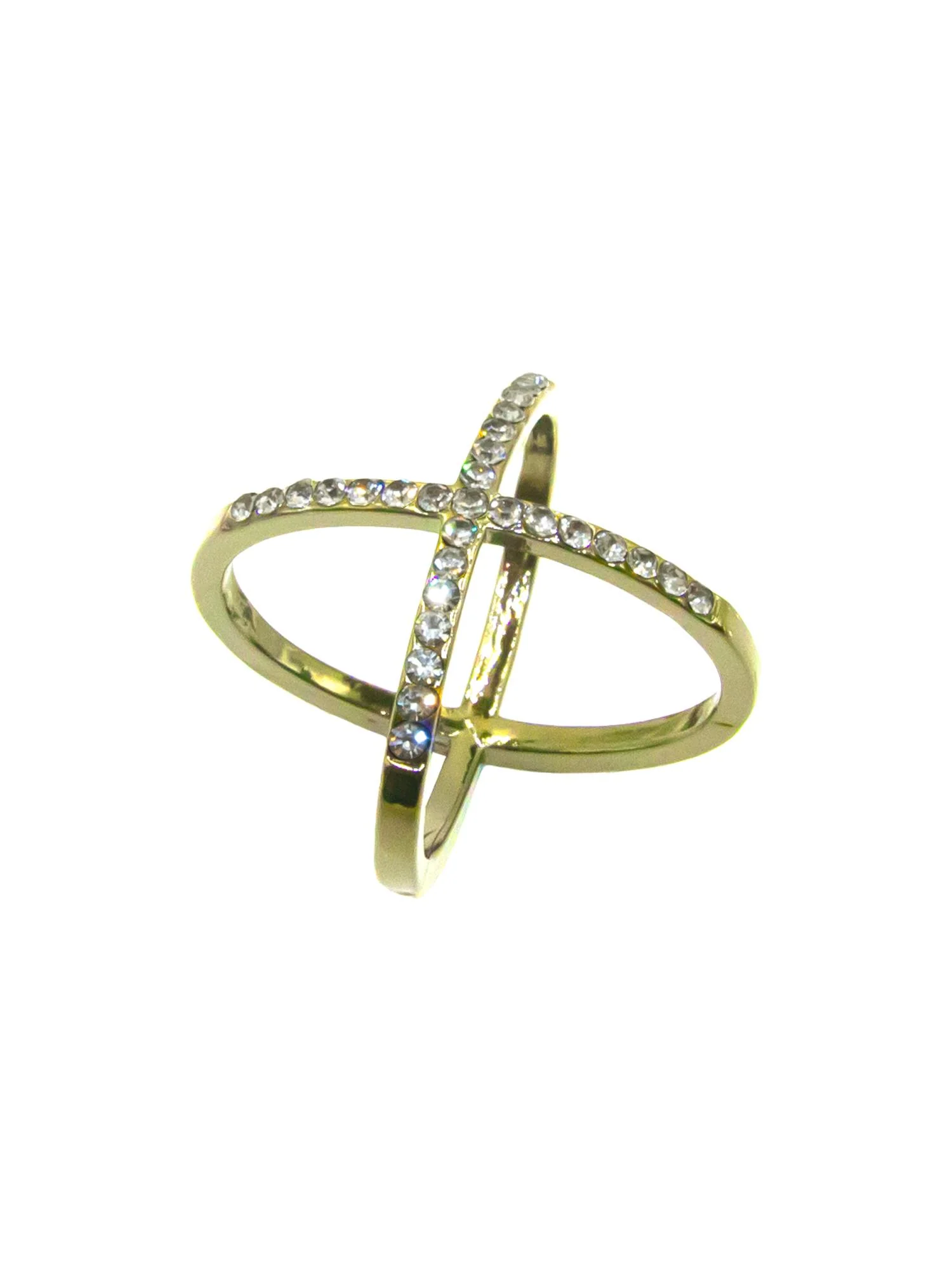 Skjerf ring m/strass  Gull