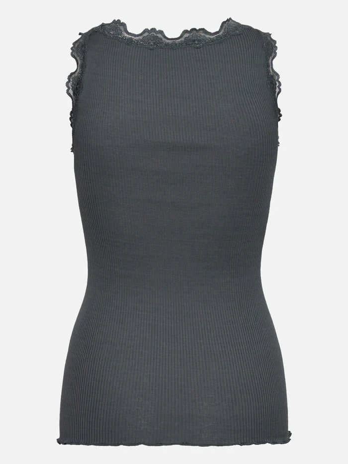 RWBabette Silk SL U-neck Lace Top  Stormy Weather - Image 3