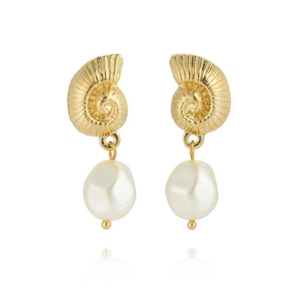 SEADORA EARRINGS GOLD Pearl