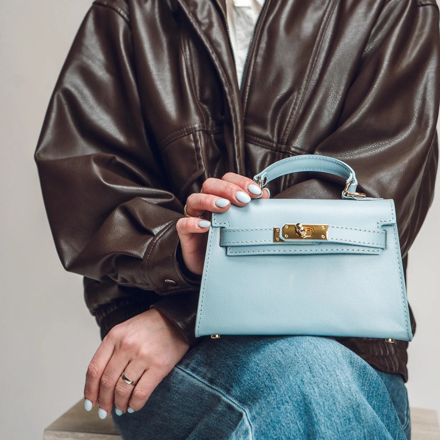TRENTO  Light Blue Saffiano A28 - Image 3