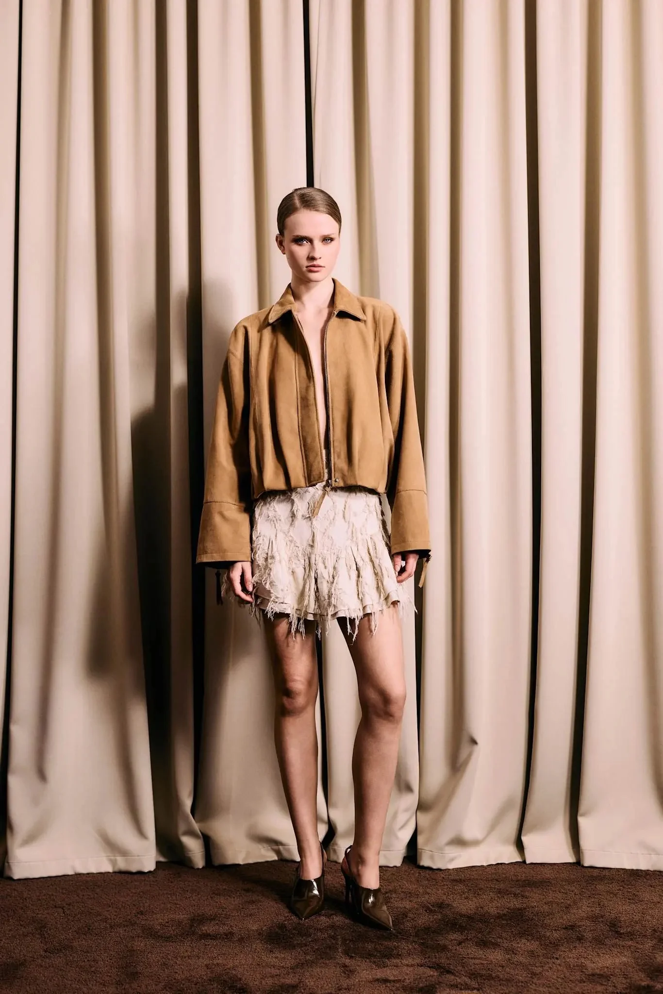 IBEN POSY FRAY SKIRT  Raw Beige - Image 4