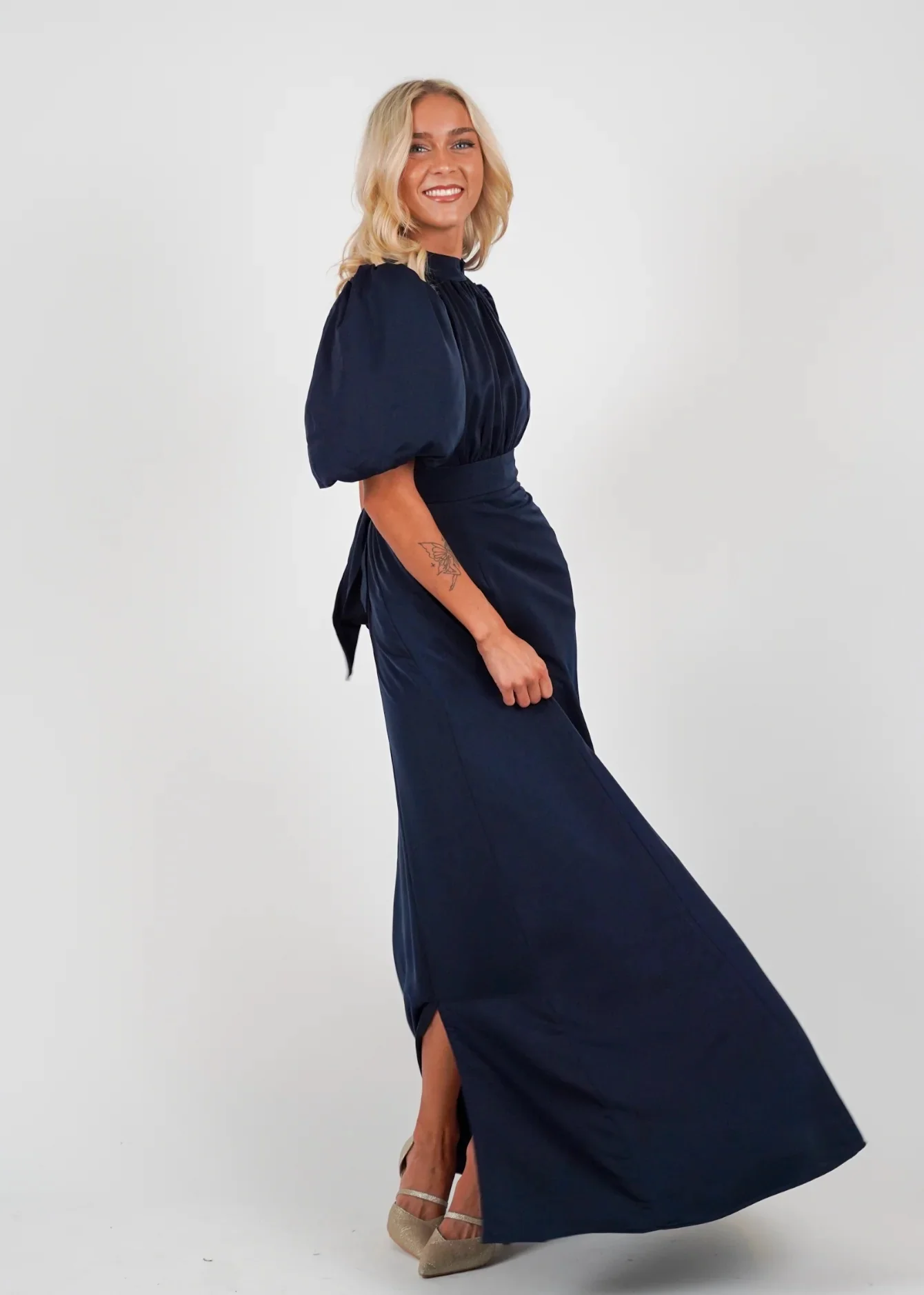 HOLLY KJOLE - LONG  Navy - Image 4
