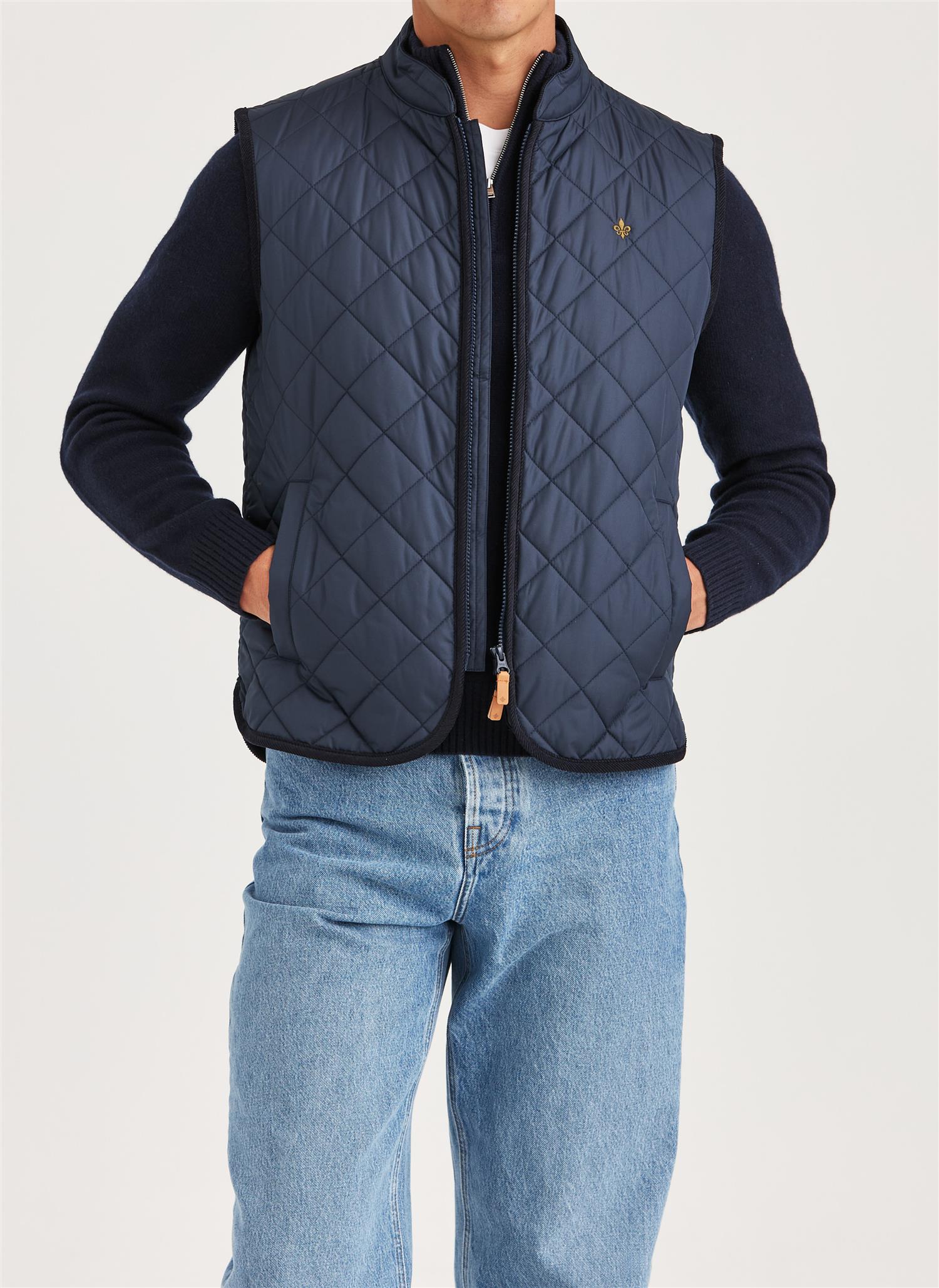 Teddy Quilted Vest  Old Blue