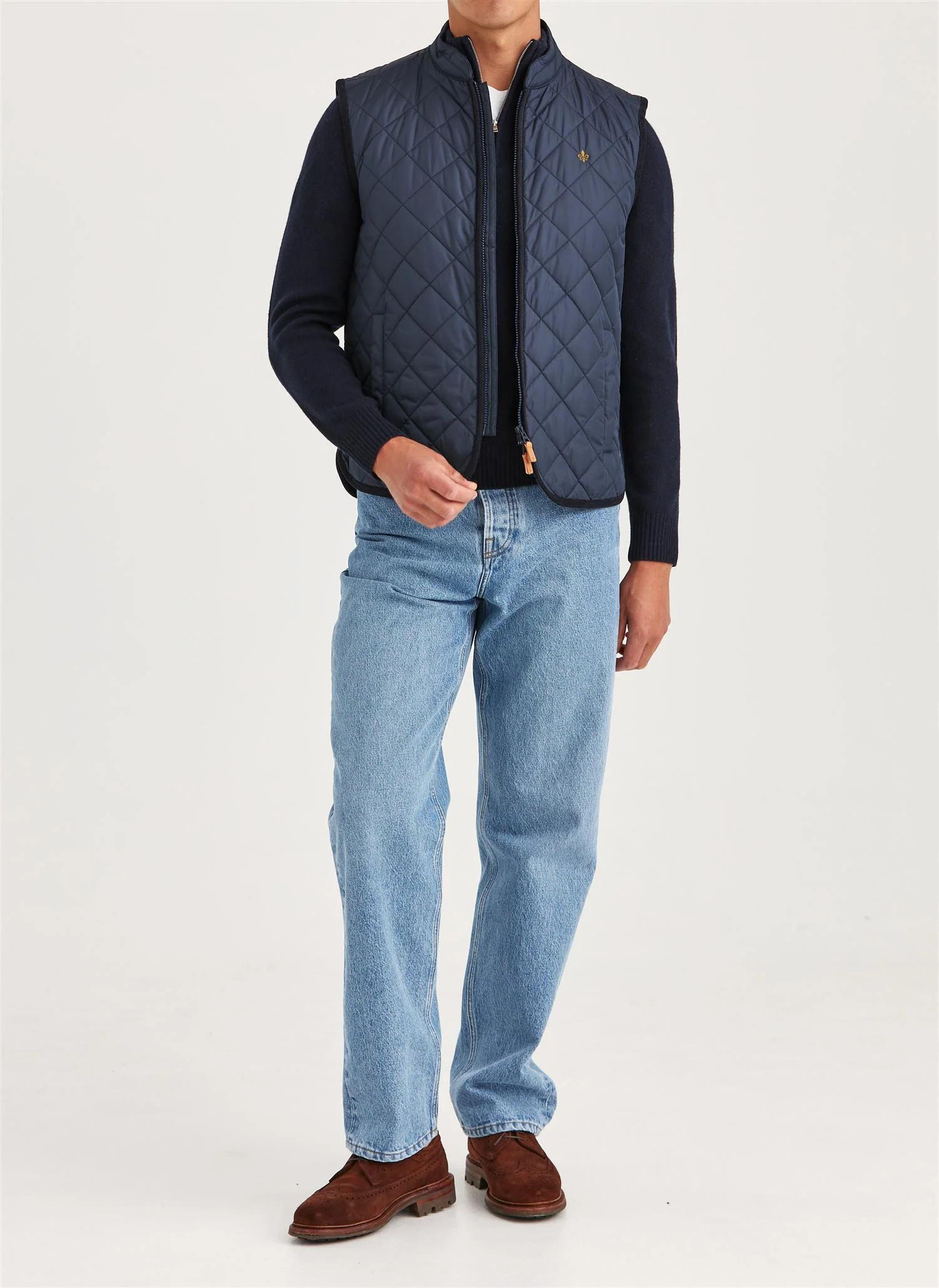 Teddy Quilted Vest  Old Blue - Image 2