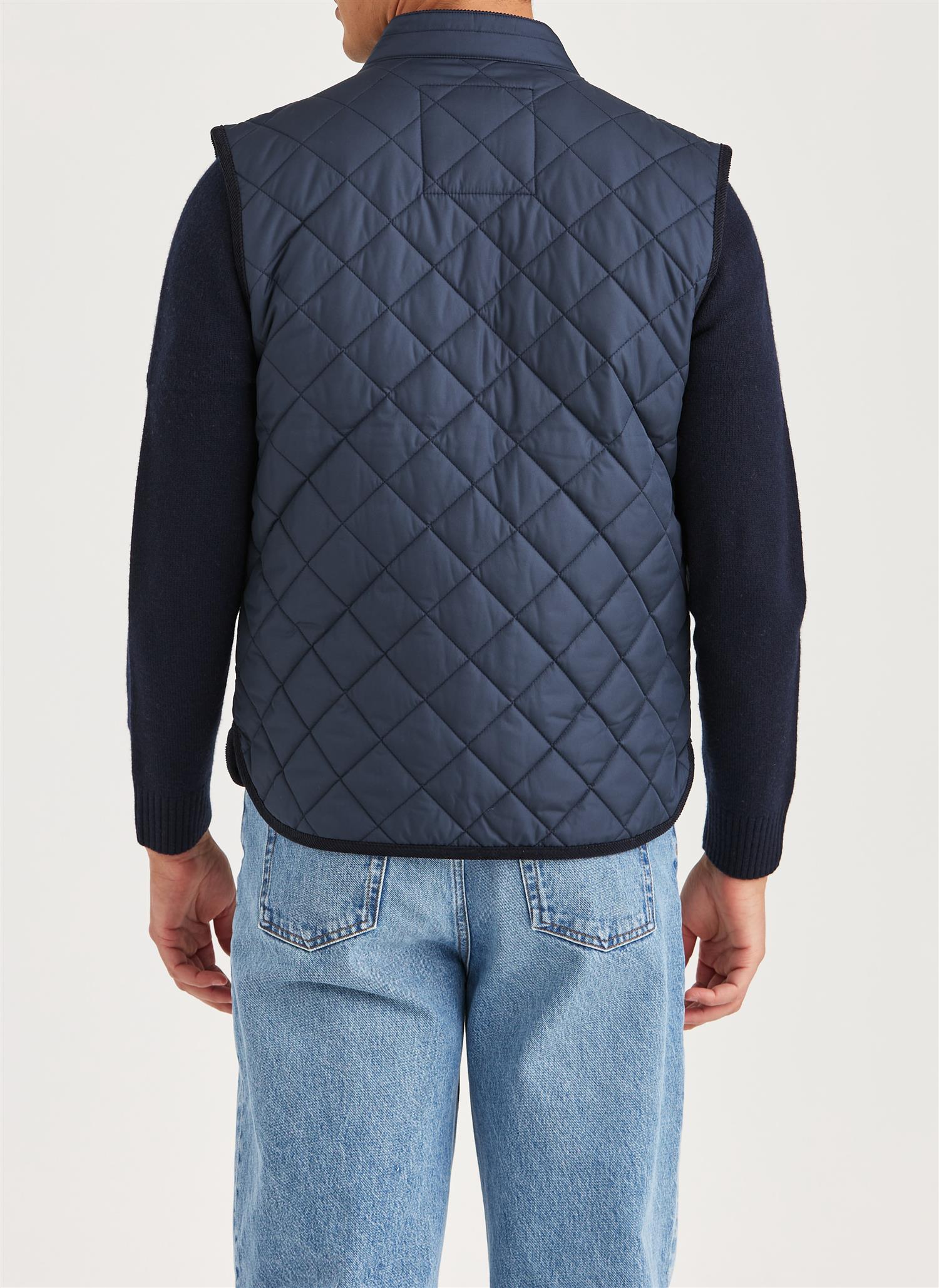 Teddy Quilted Vest  Old Blue - Image 3