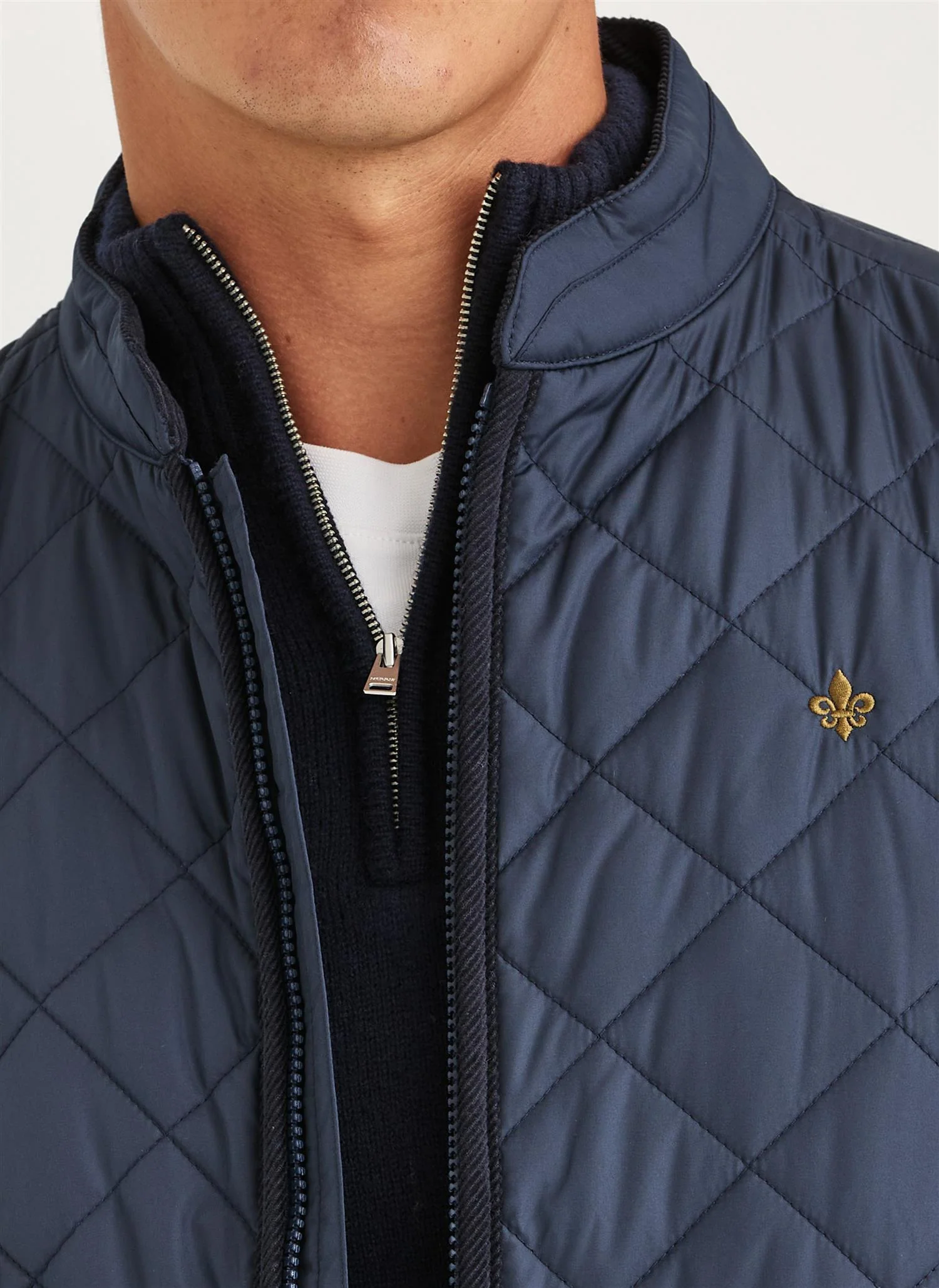 Teddy Quilted Vest  Old Blue - Image 4