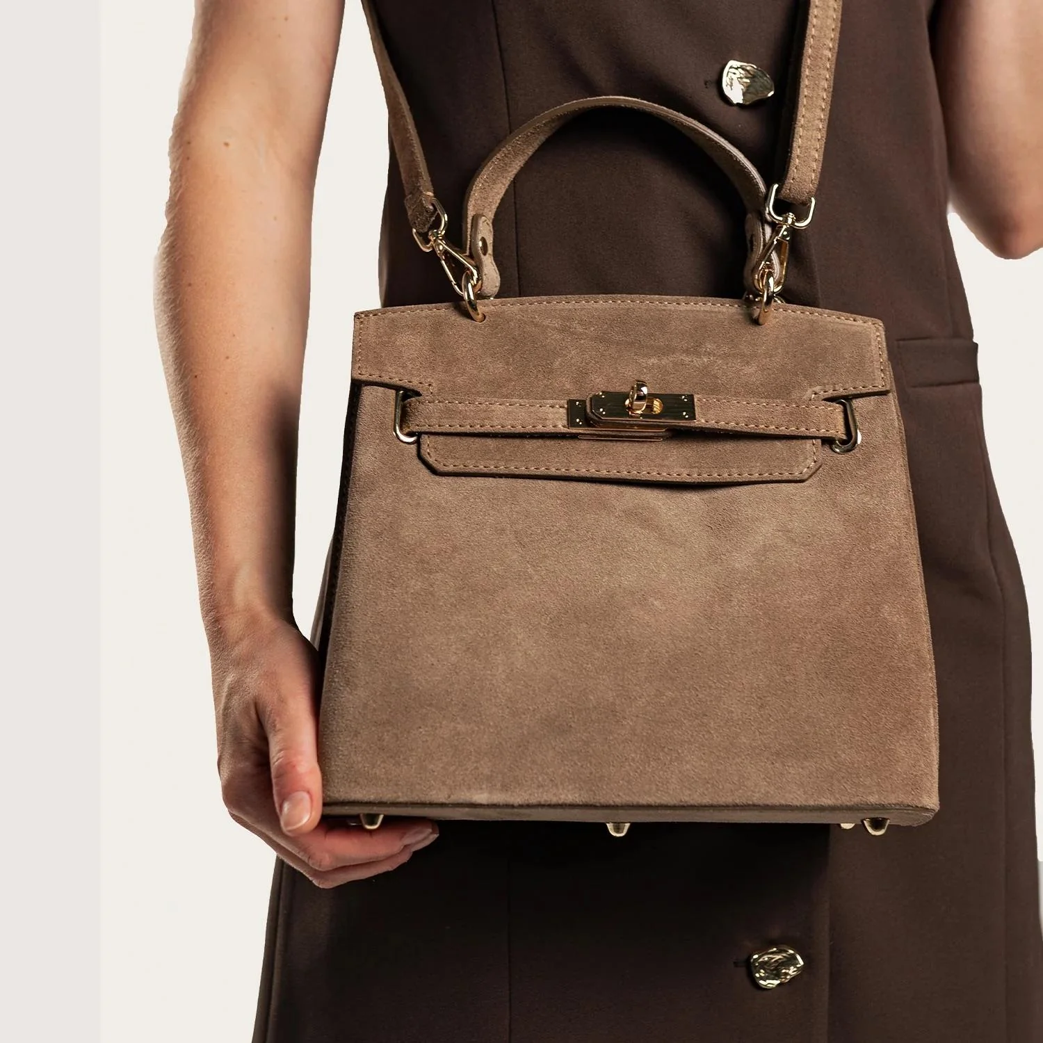 RIVOLI BAG SUEDE  Taupe - Image 5