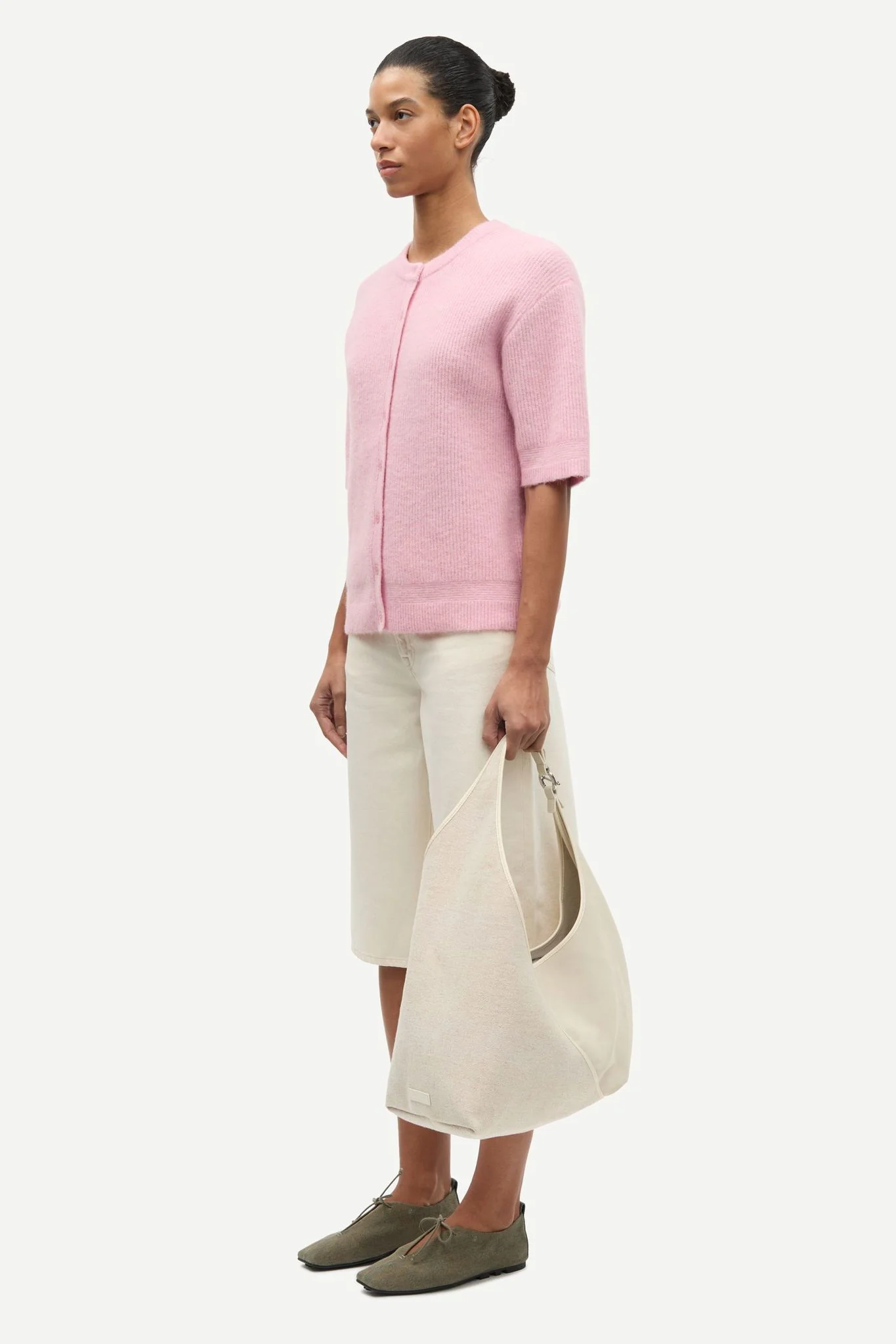 Saanoura Ss Cardigan  Bleached Mauve - Image 5