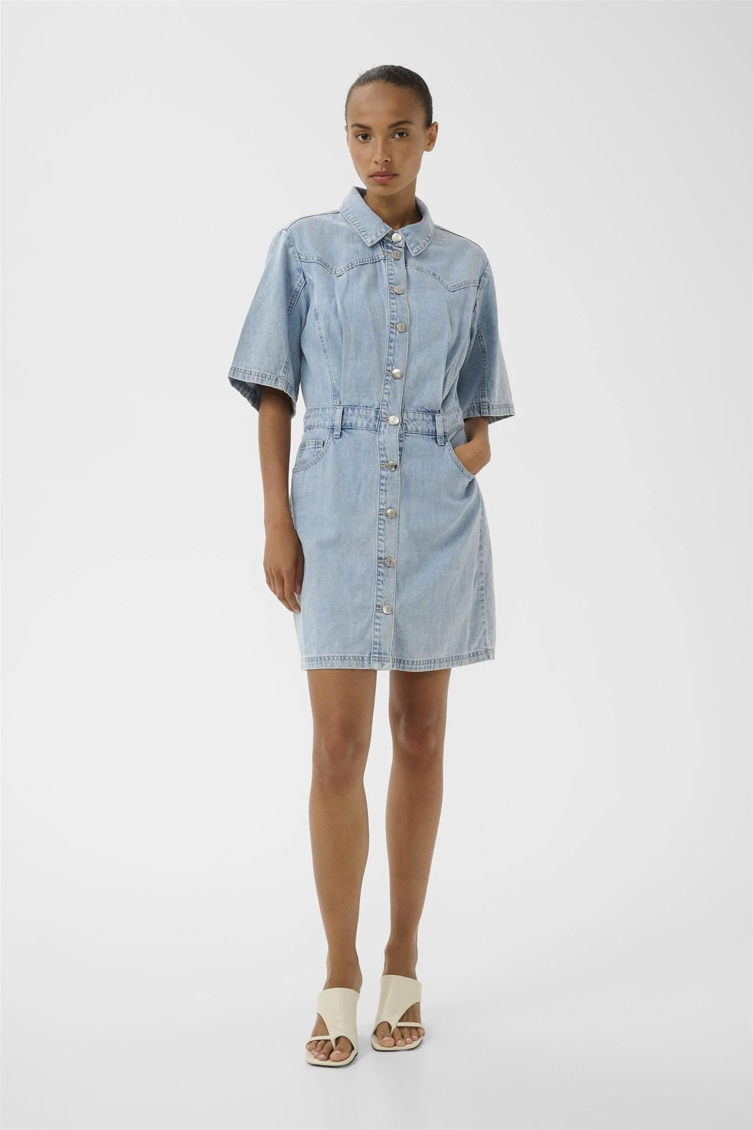 monie Dress  Light Blue Denim - Image 2