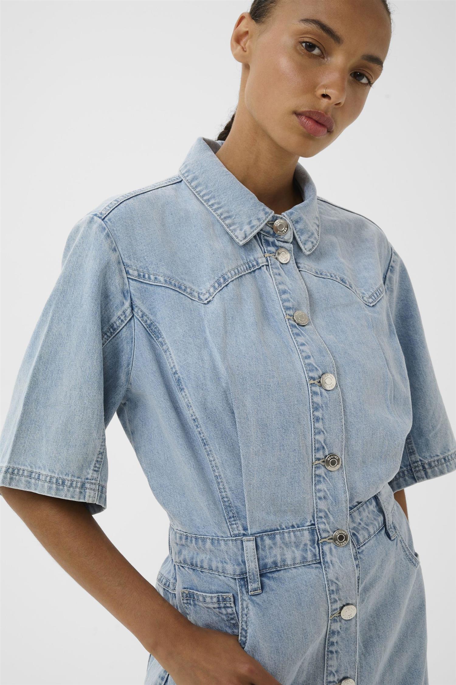 monie Dress  Light Blue Denim - Image 3