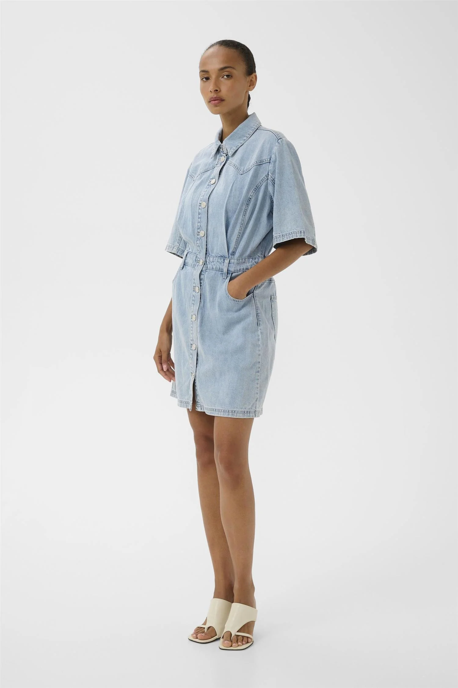 monie Dress  Light Blue Denim - Image 5