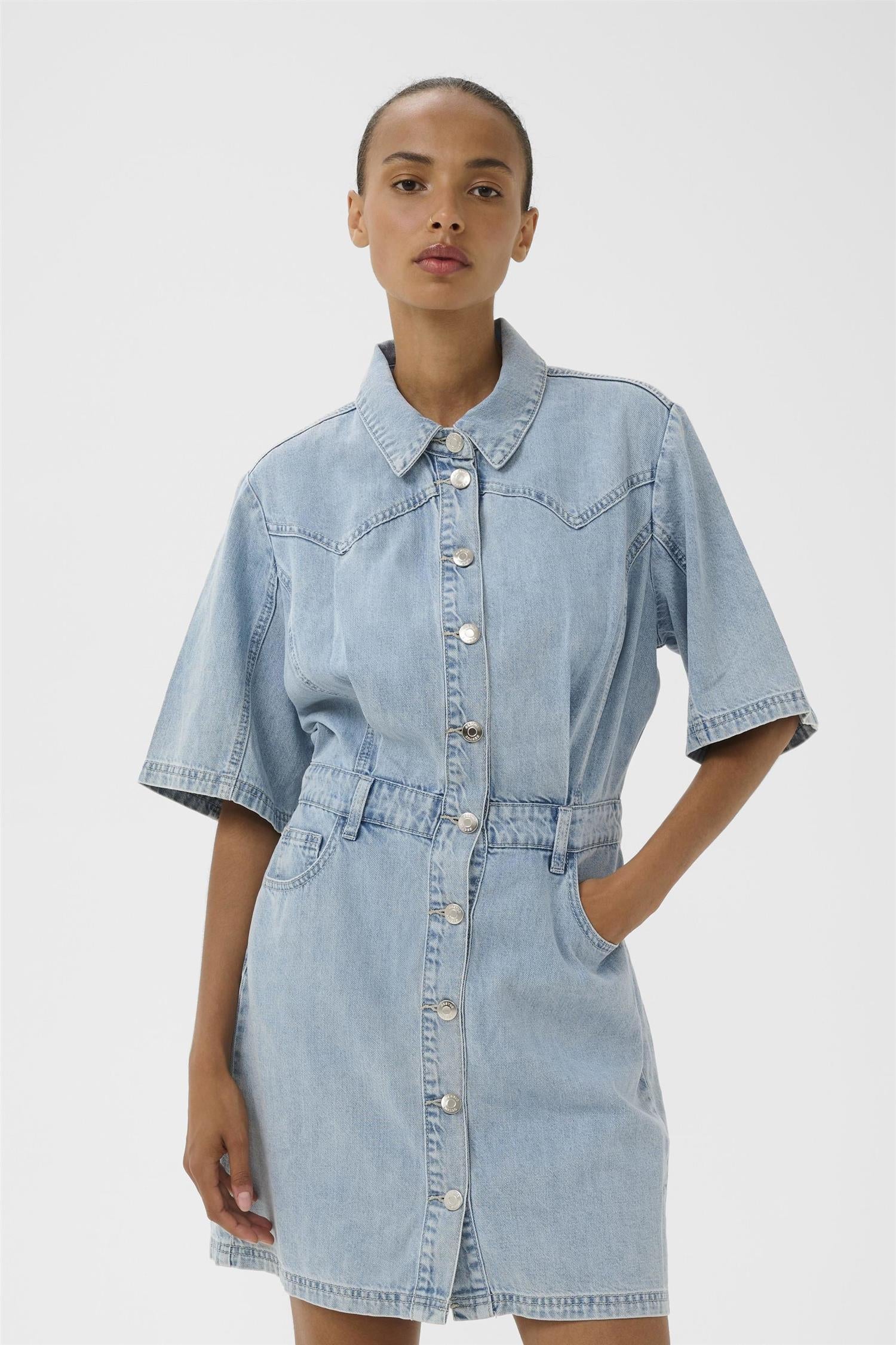 monie Dress  Light Blue Denim - Image 6