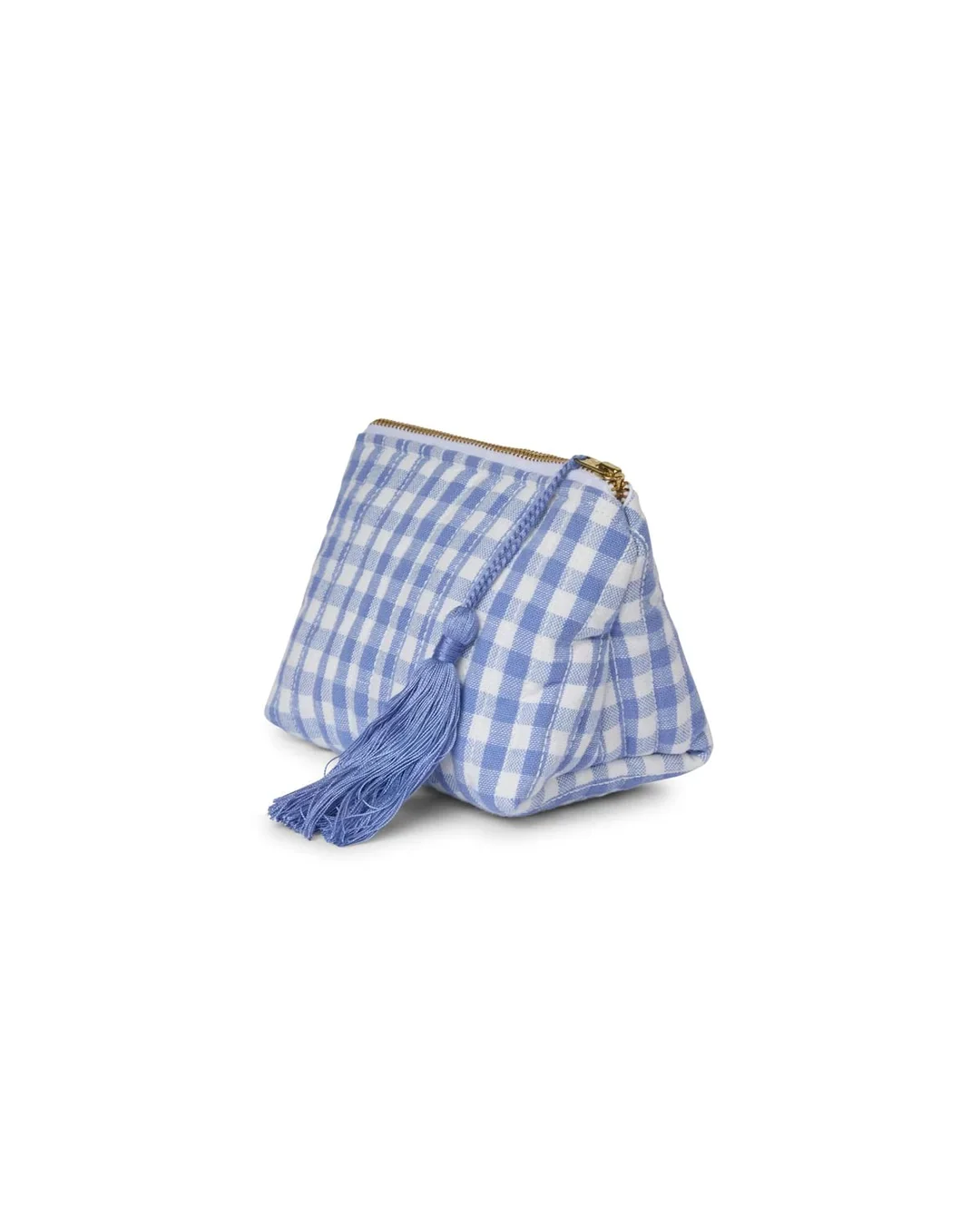 Makeup Bag  Blue Small Checks