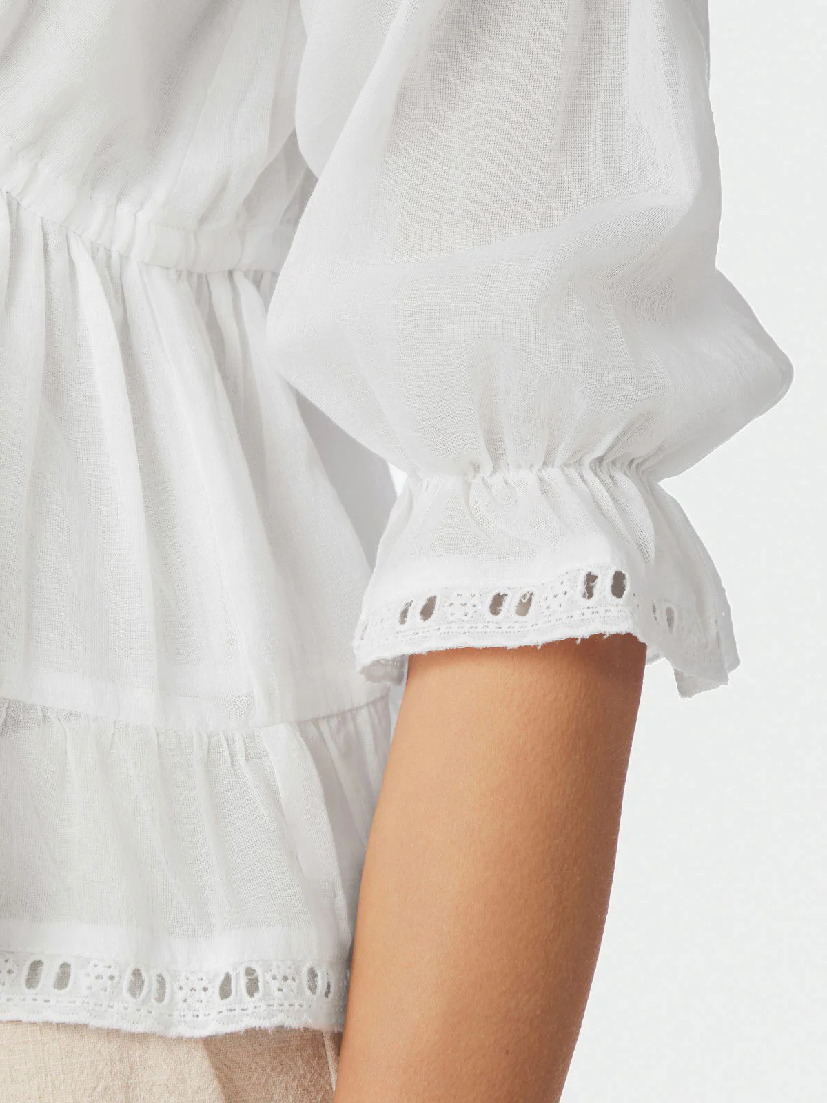 Adelia S Voile Blouse  White - Image 2