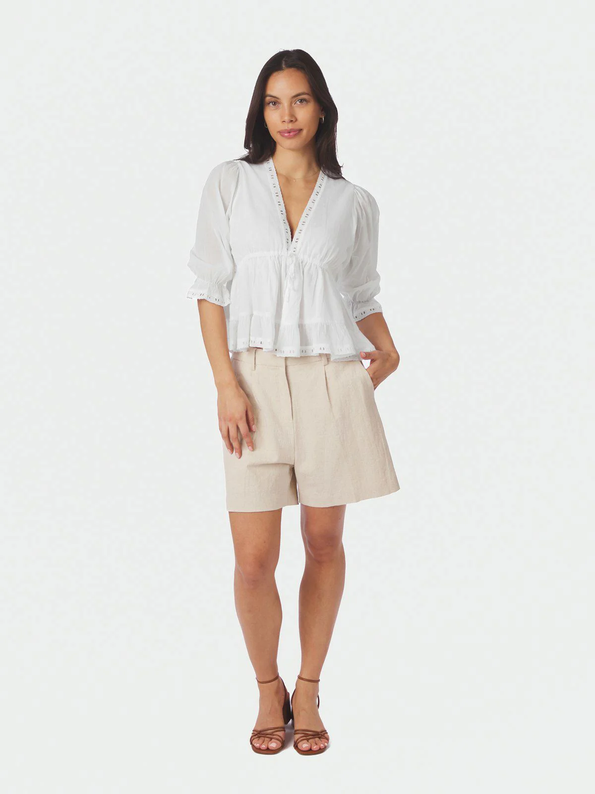 Adelia S Voile Blouse  White - Image 3