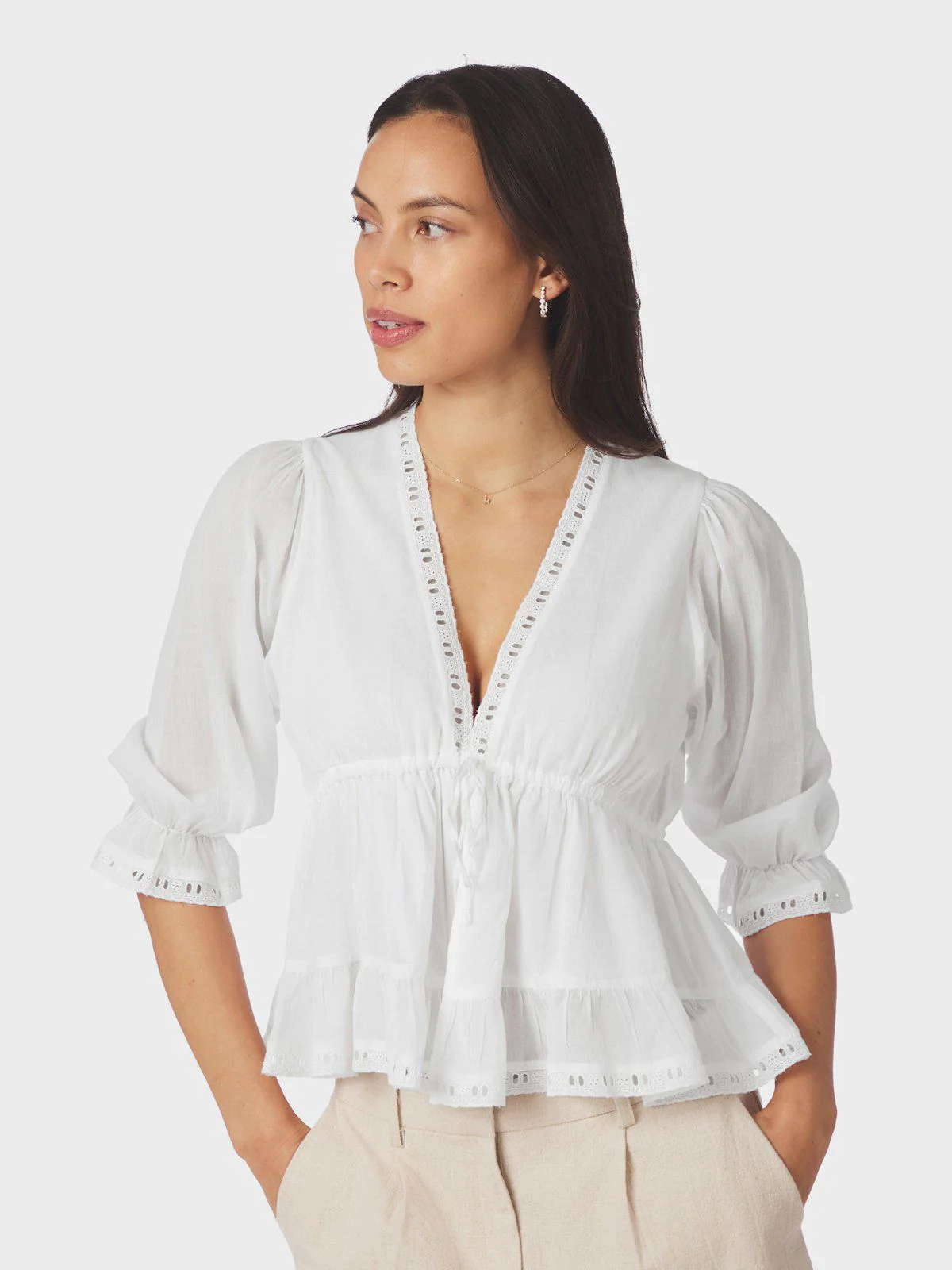 Adelia S Voile Blouse  White - Image 5