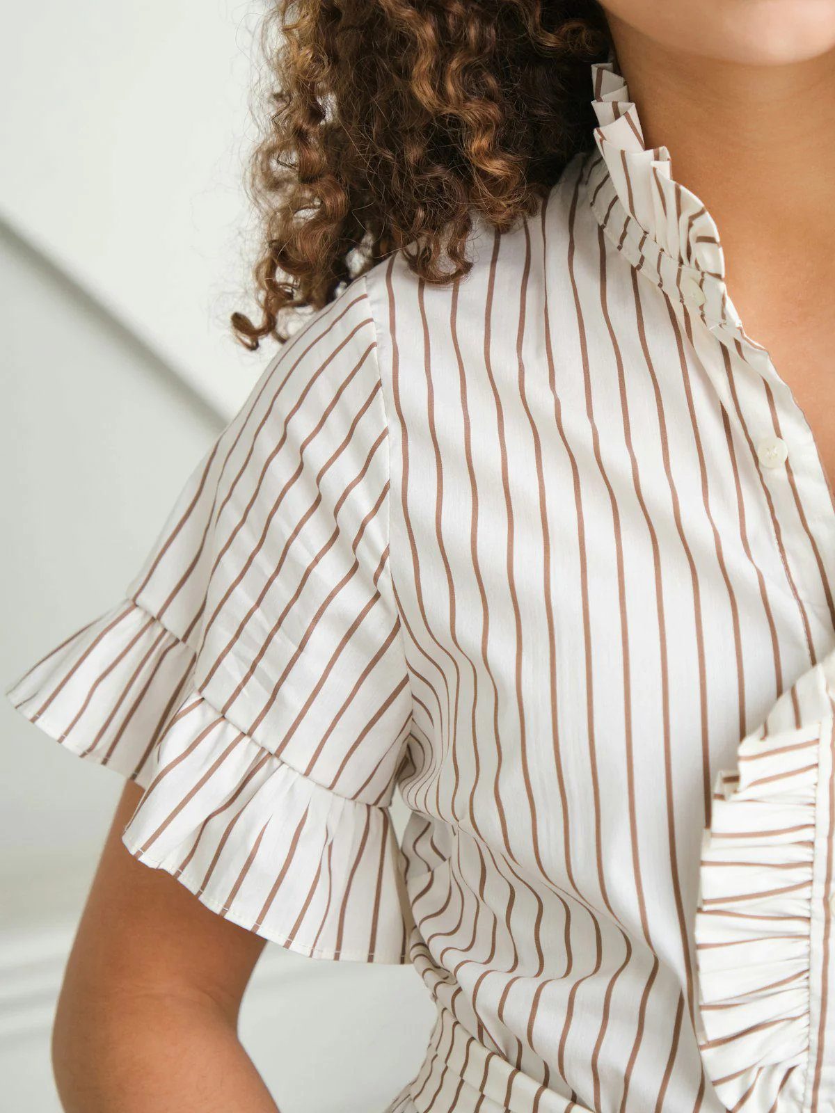 Nellie Wide Stripe Dress  Ivory - Image 3
