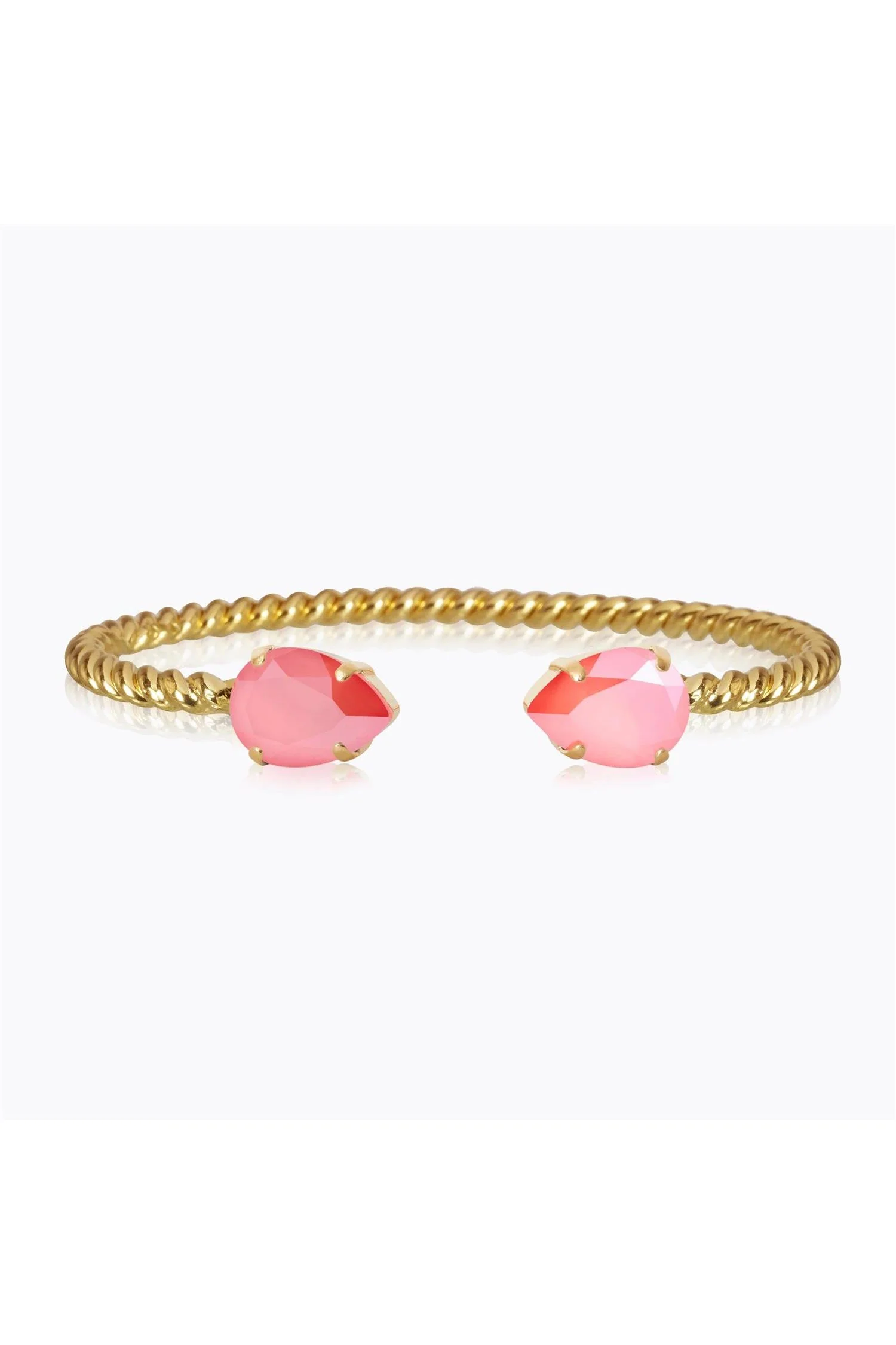 Mini Drop Bracelet Gold  Light Coral