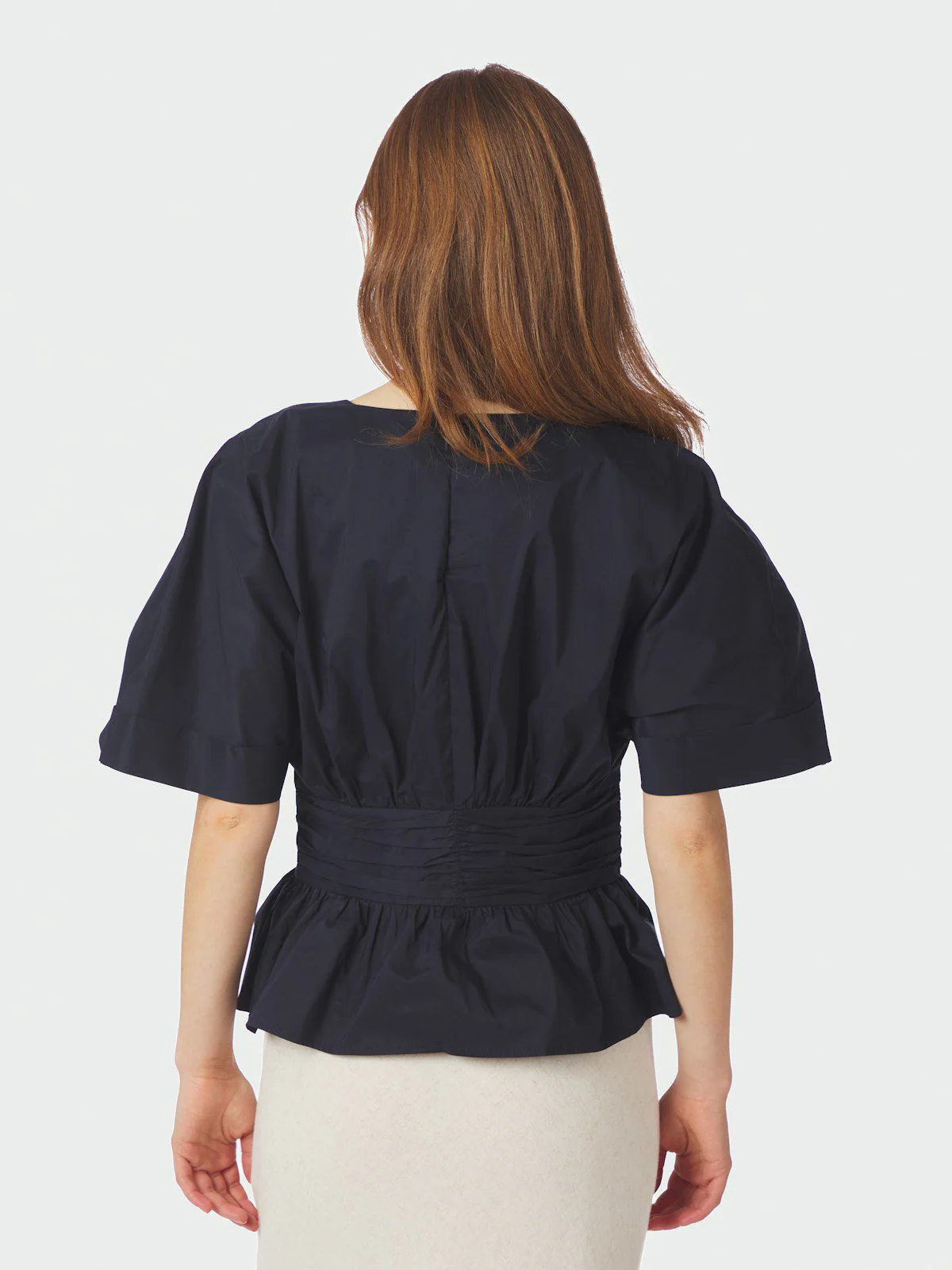 Annegret Poplin Blouse Navy - Image 4