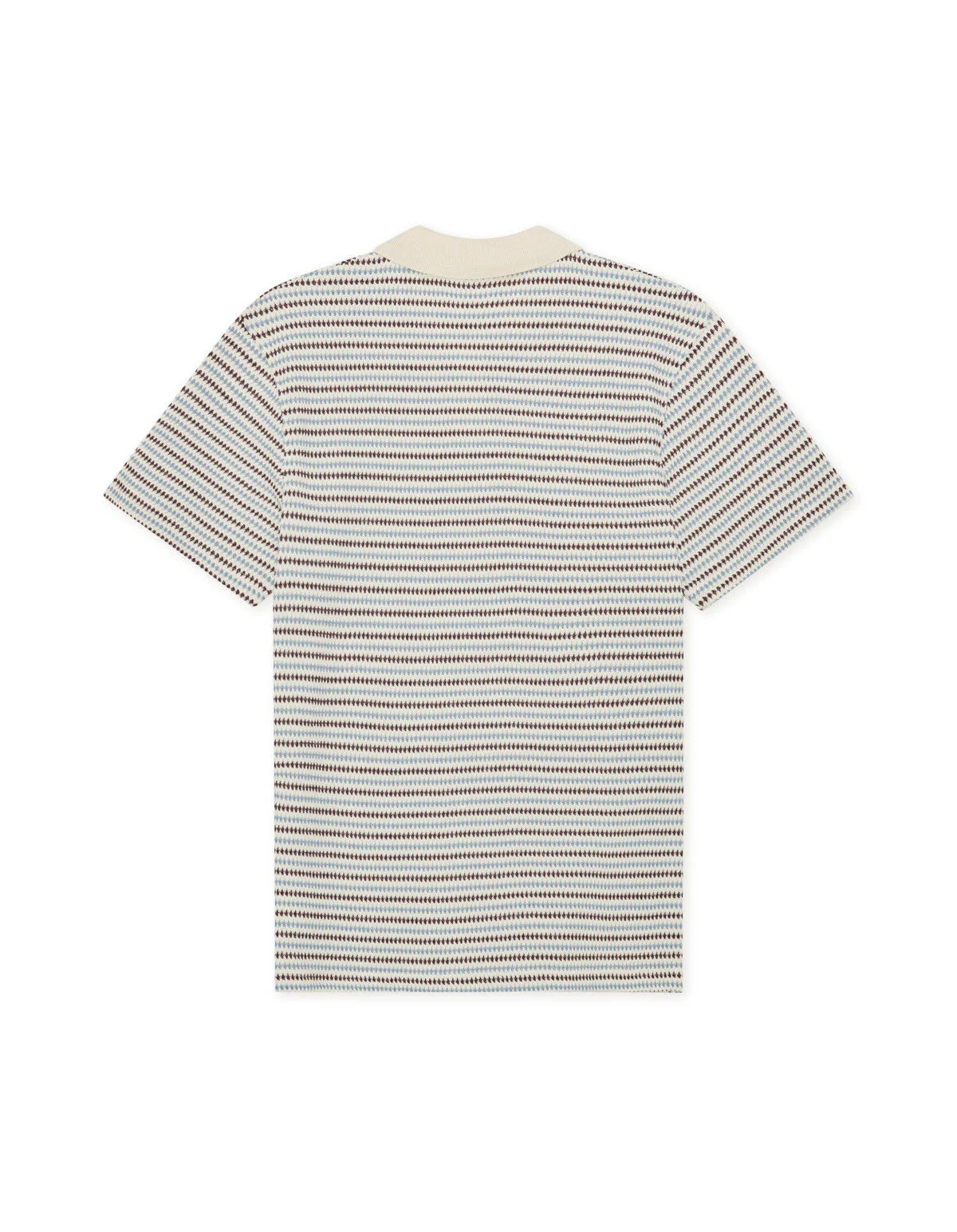 Knitted Stripe Polo Eggnog White - Image 2