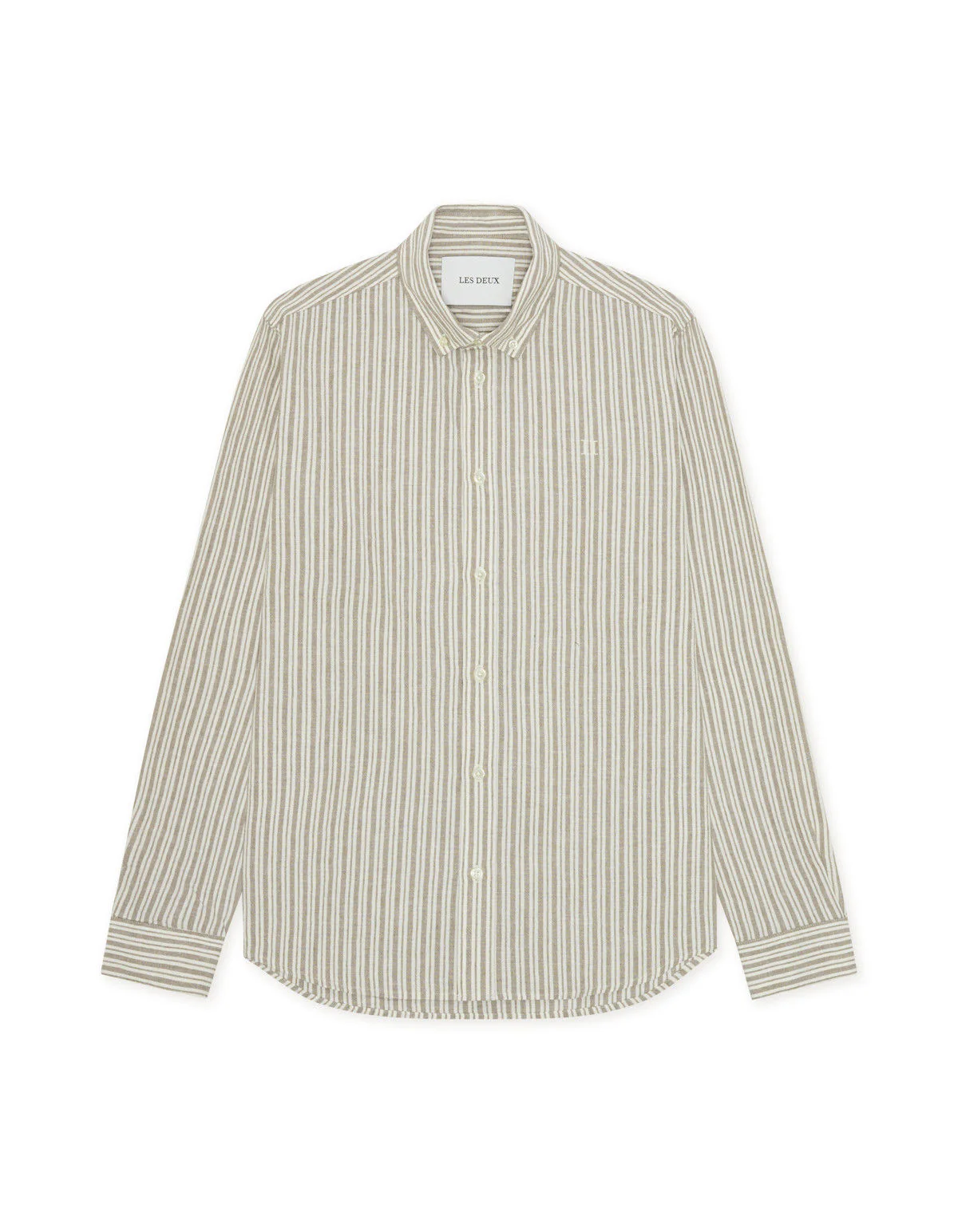 Stripe Cotton-Linen Shirt  Dark Sand