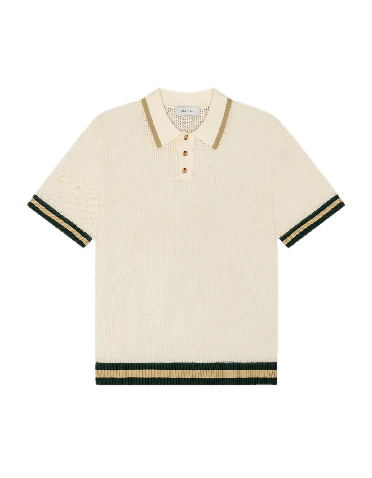 Lace Knitted Polo  Eggnog White
