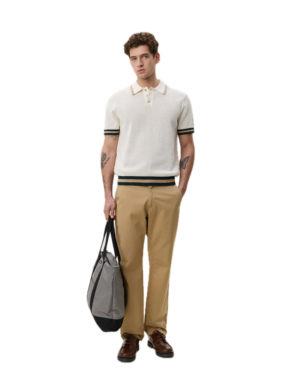 Lace Knitted Polo  Eggnog White - Image 2