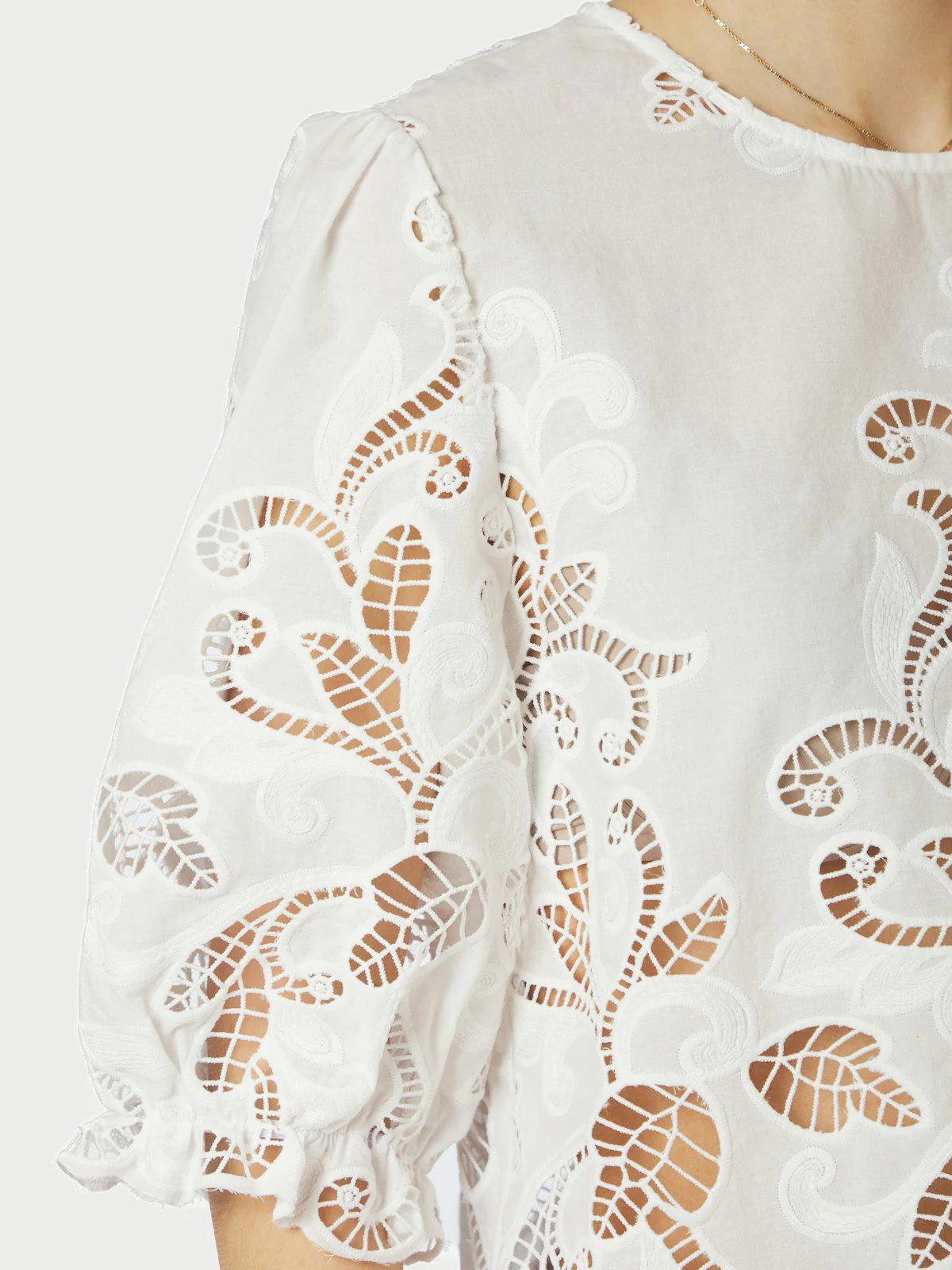 Fia Embroidery Blouse  White - Image 2