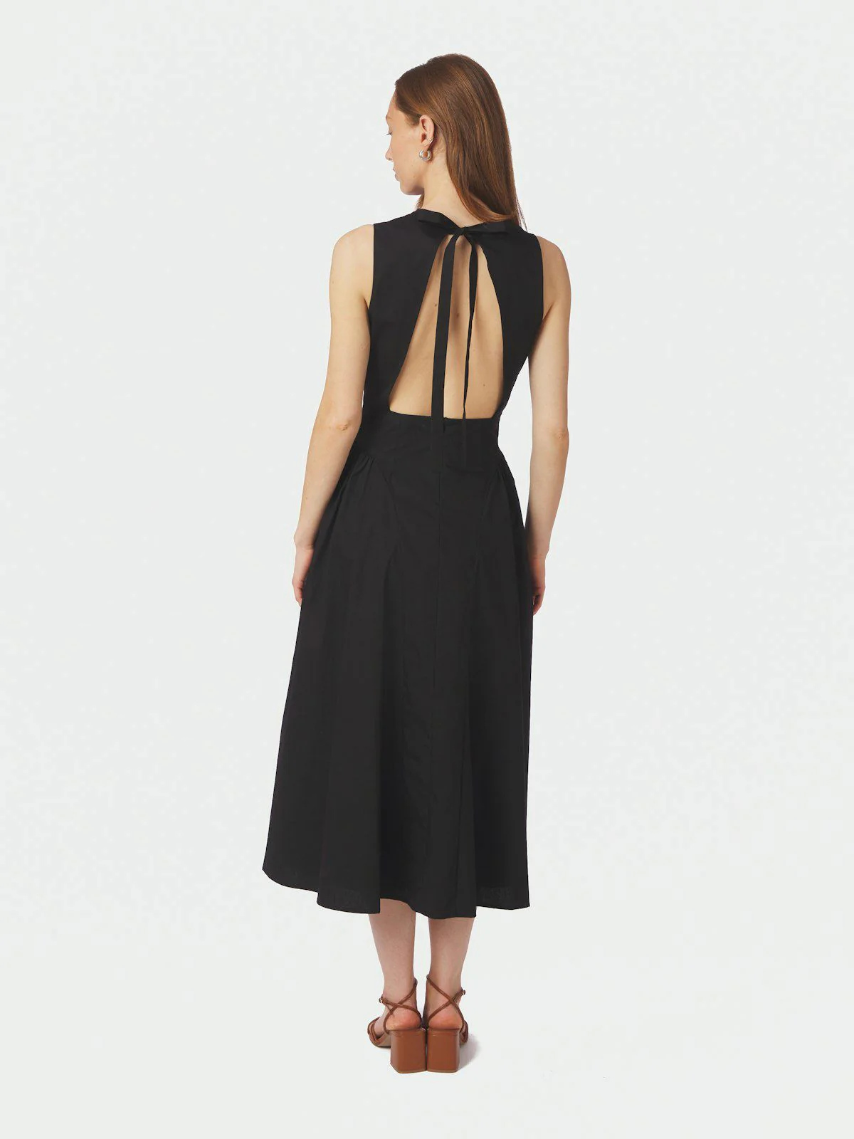 Zora Poplin Dress Black - Image 3