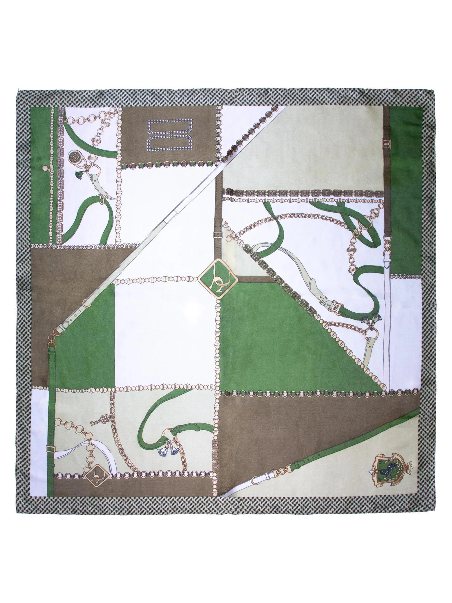 Skjerf m/seletøy 70x70  Grønn - Image 2